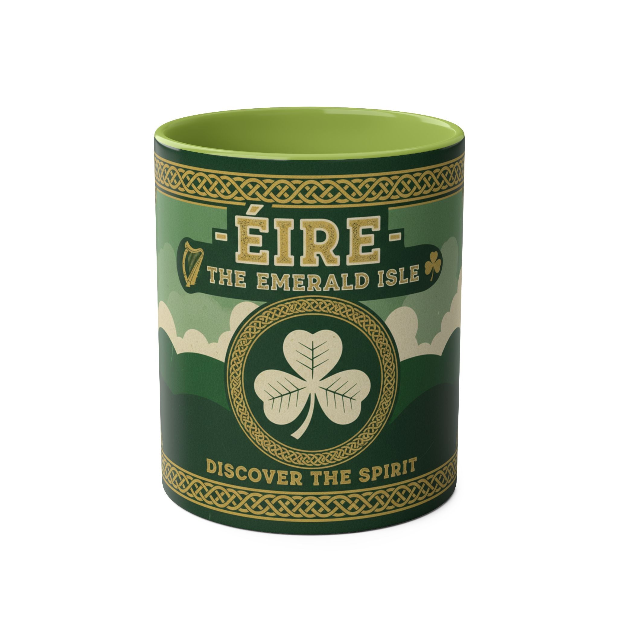 Éire The Emerald Isle Ceramic Coffee Mug — Discover the Spirit, Two-Tone 11oz
