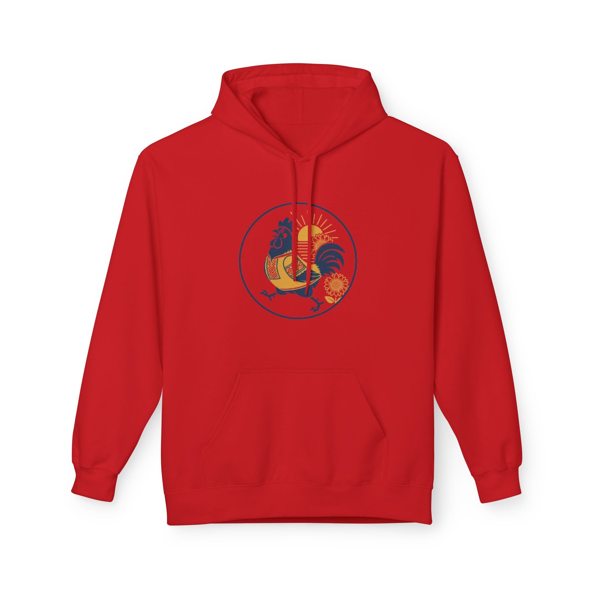 Rooster Circle Graphic Hoodie — Vintage Farmhouse Rooster Pullover