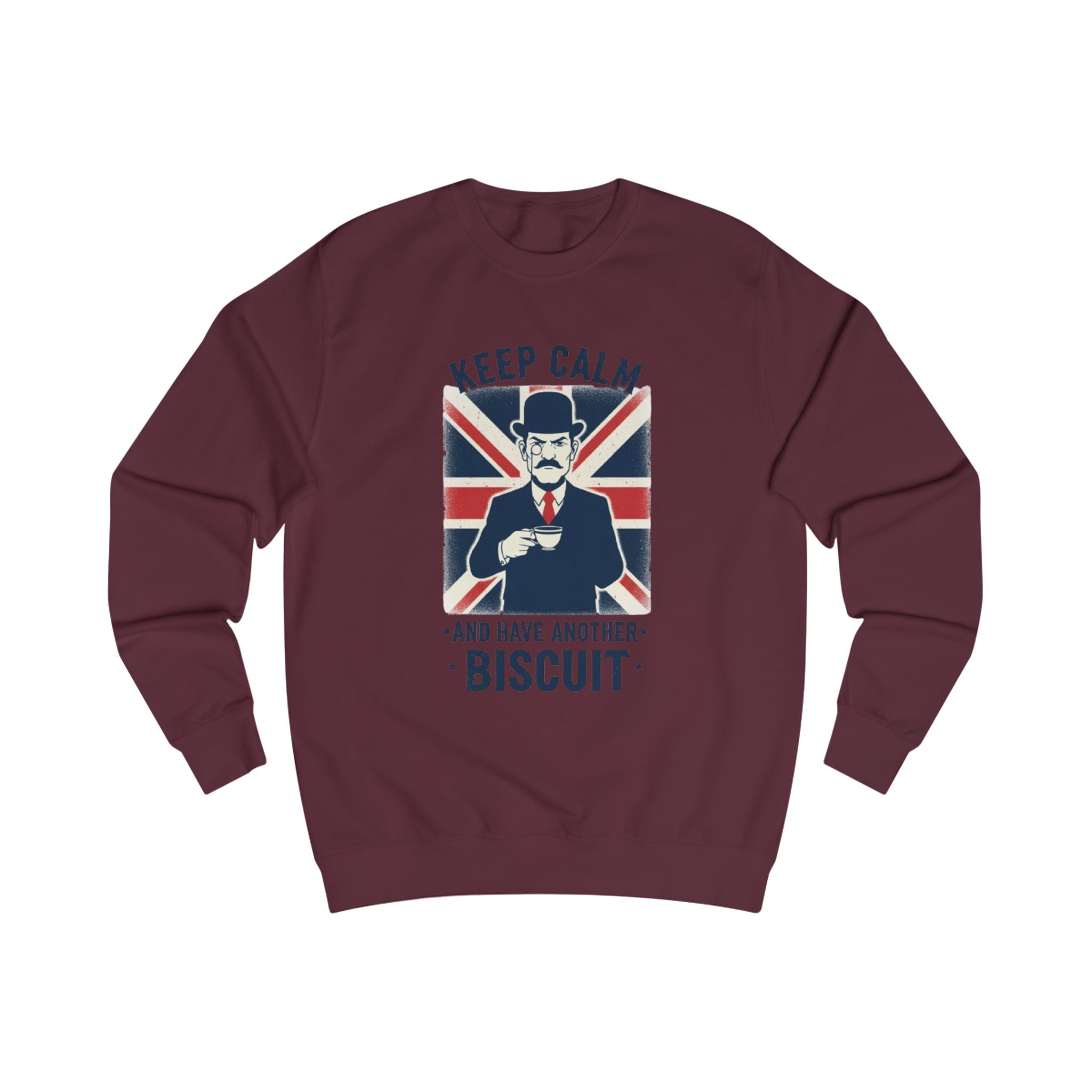 Keep Calm and Have Another Biscuit Sweatshirt — British Tea Time Graphic Sweatshirt