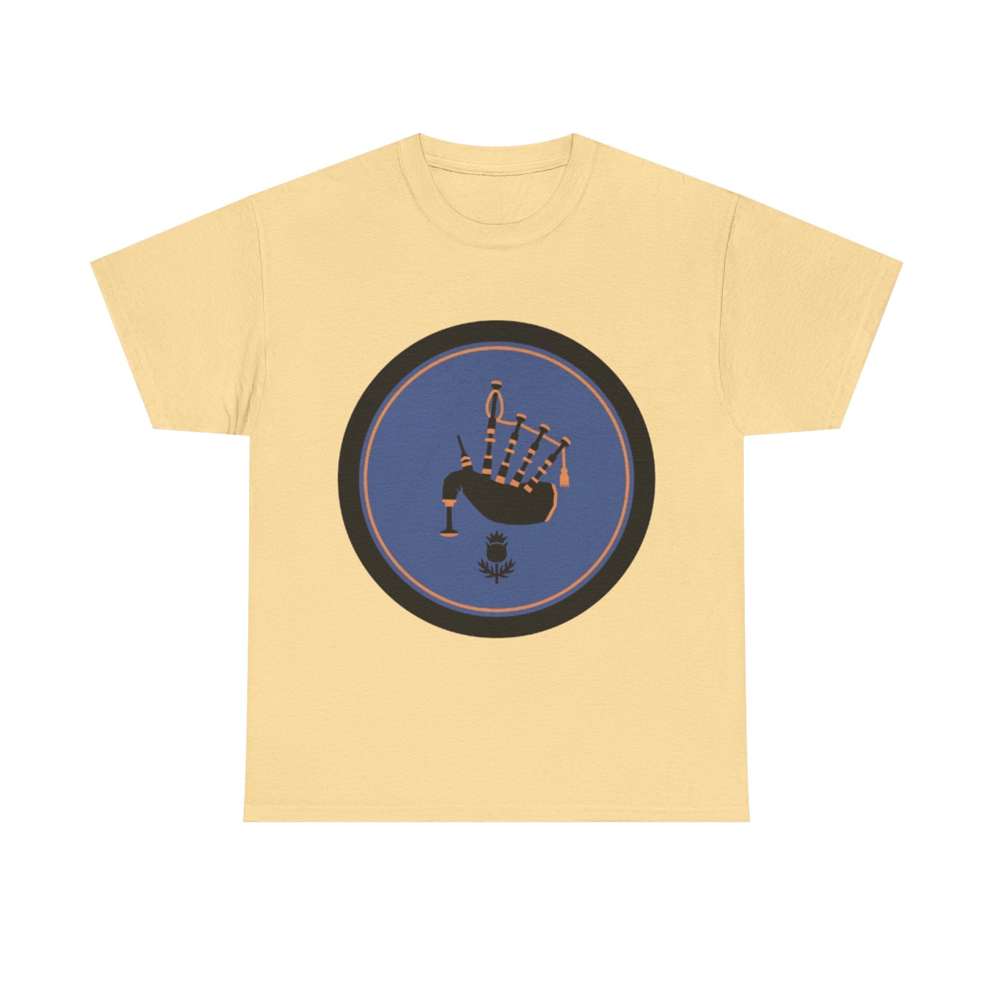 Bagpipes Crest T‑Shirt — Scottish Pride Circle Logo Tee