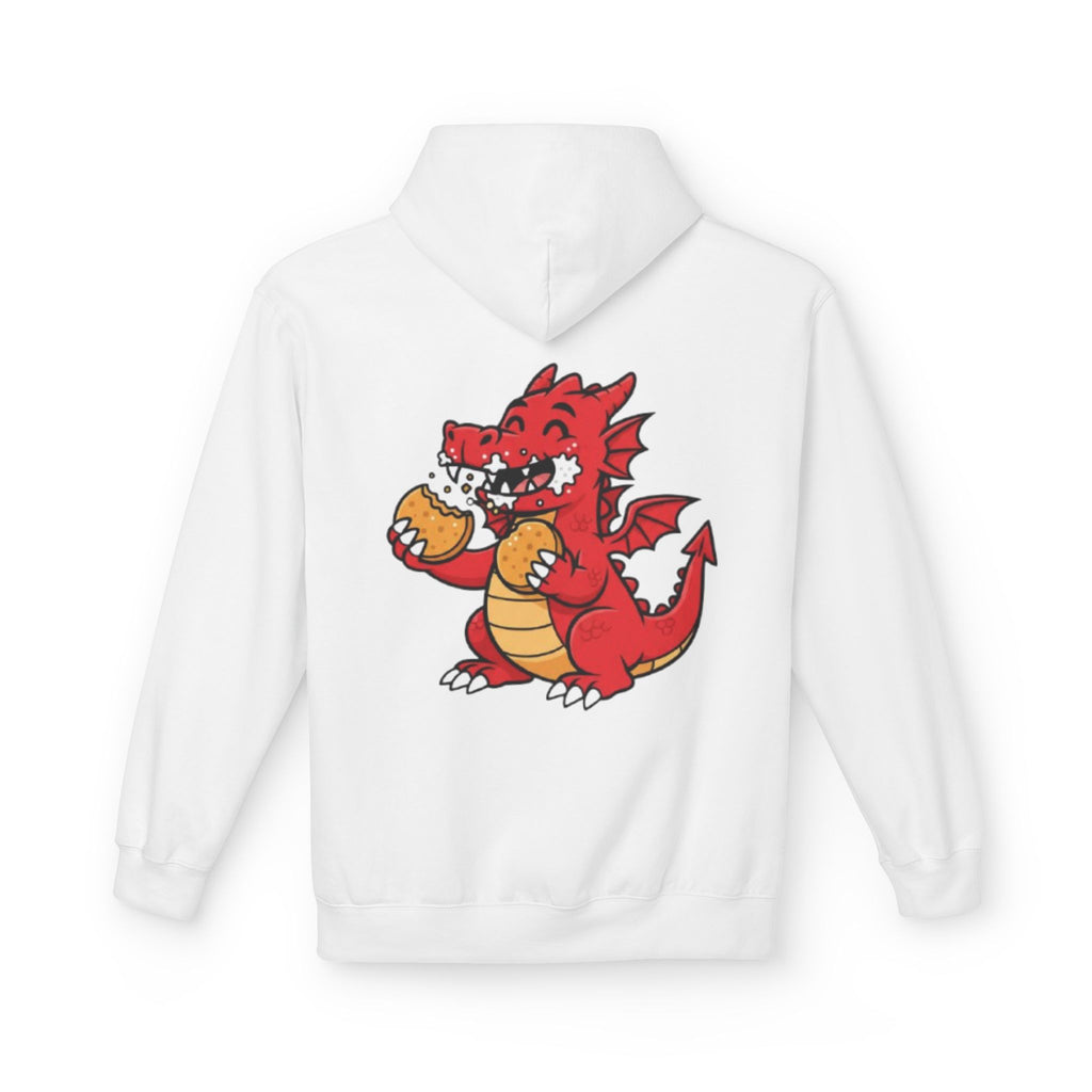 Welsh Dragon Hoodie — Retro Flag Front & Cute Red Dragon Back