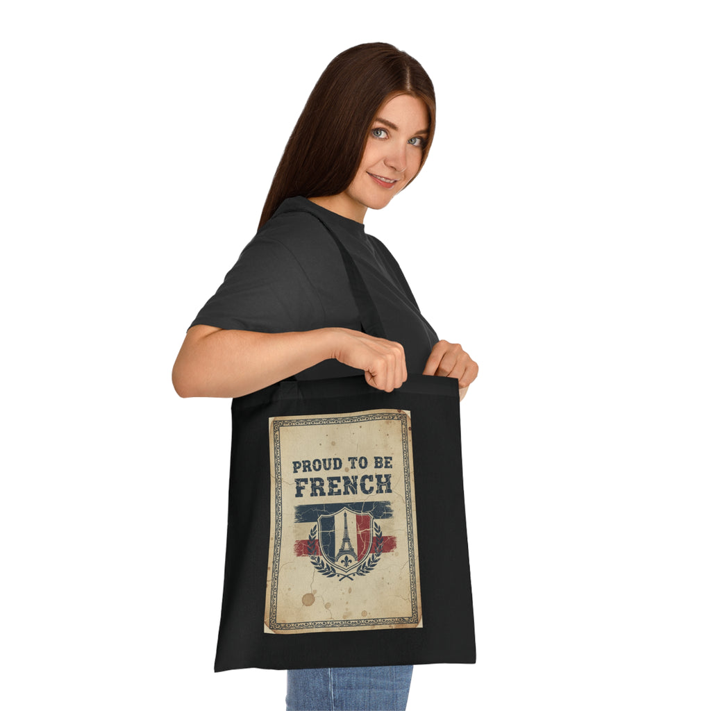 Proud to Be French Vintage Shield Cotton Tote