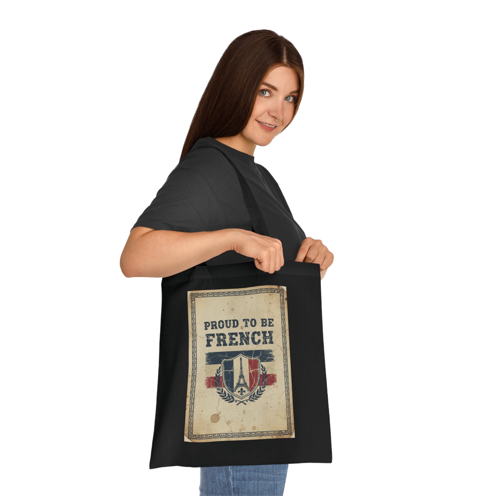 Proud to Be French Vintage Shield Cotton Tote
