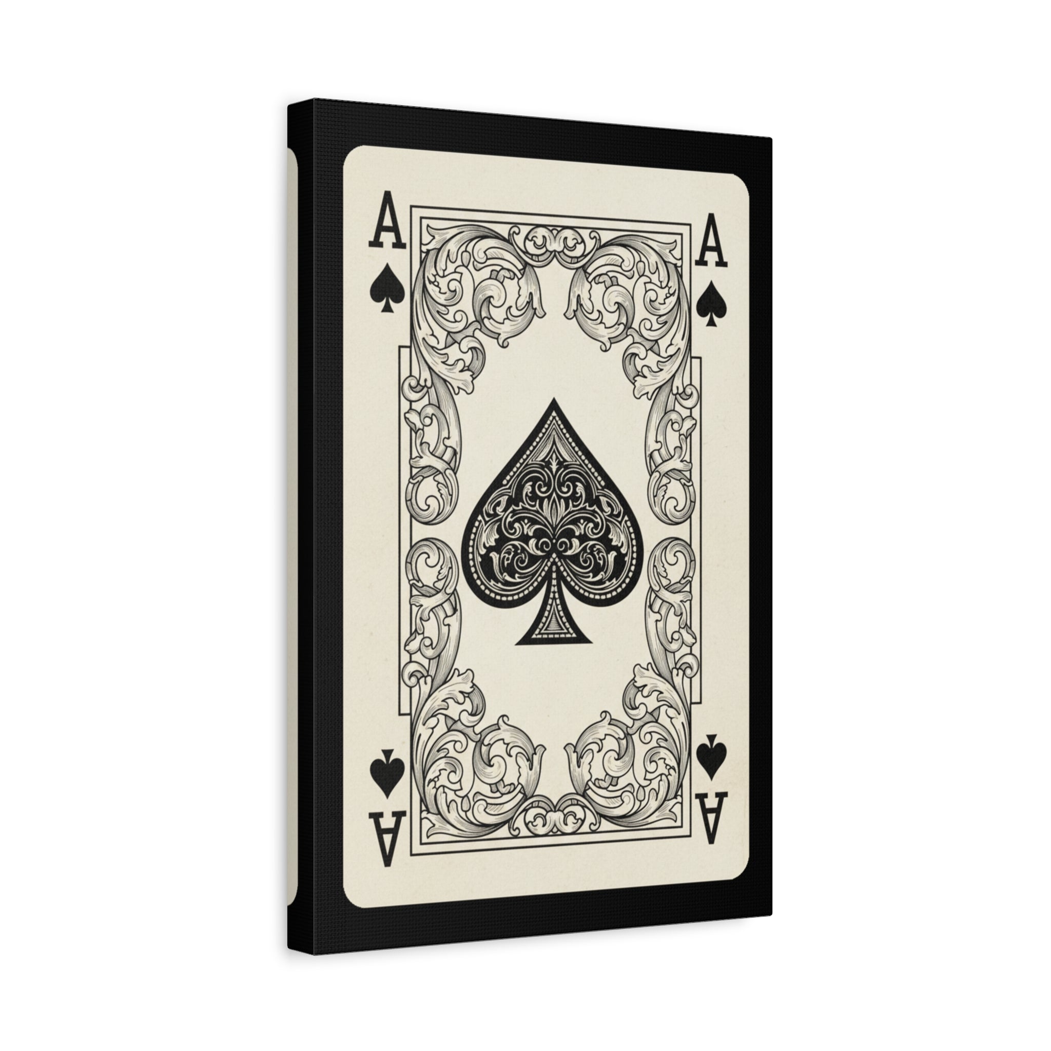 Ace of Spades Canvas Wall Art — Vintage Playing Card Print