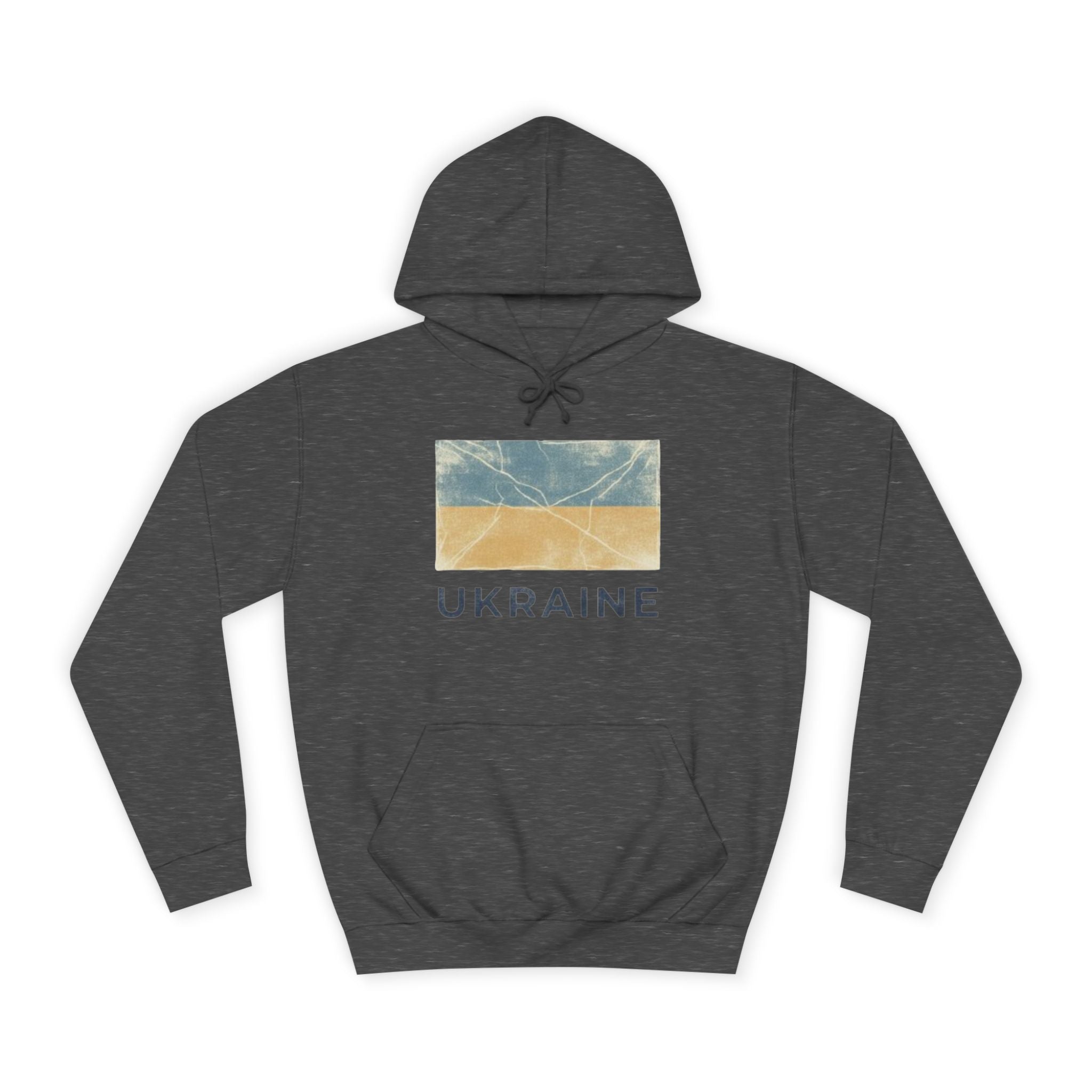 Ukraine Flag Hoodie – Distressed Blue & Yellow Support Pullover