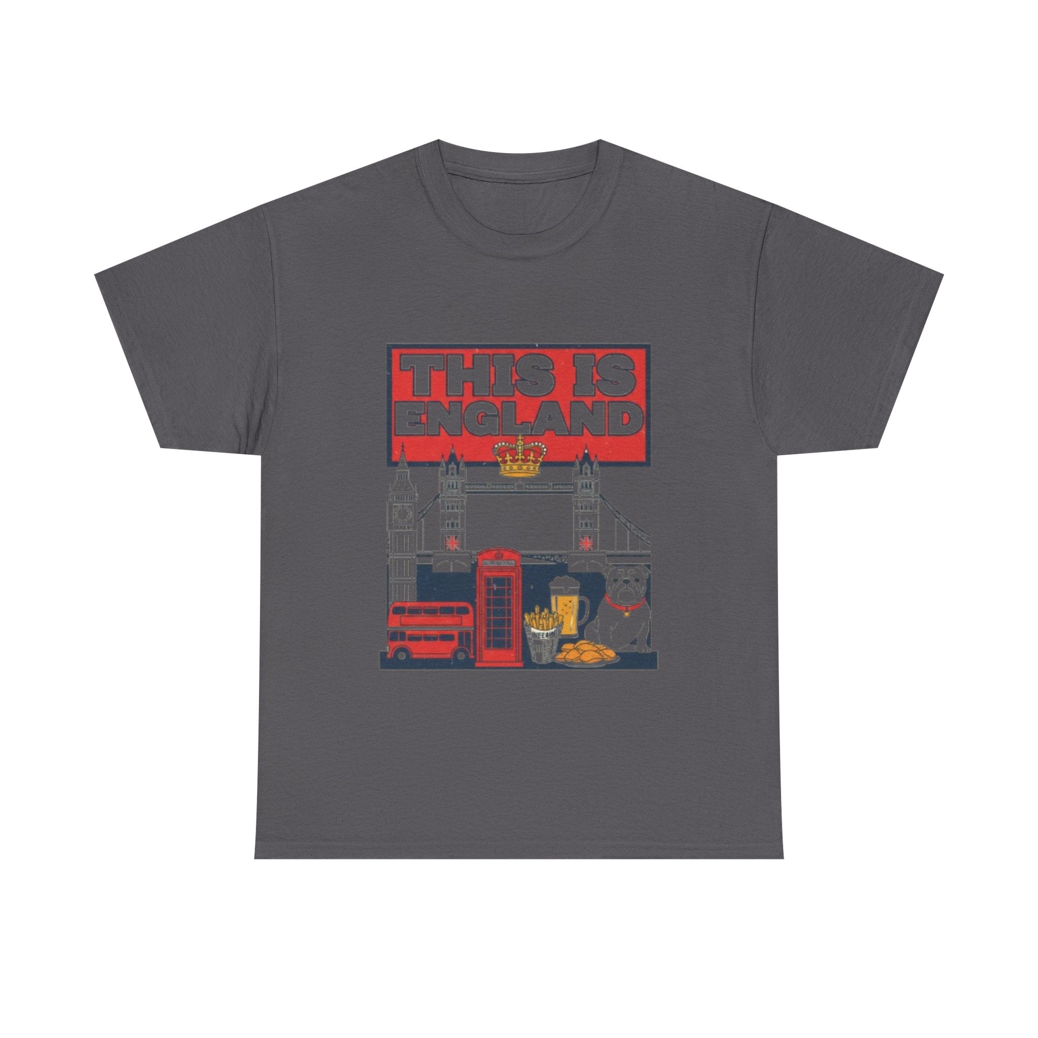 This Is England Graphic Tee — London Icons Shirt (Telephone Box, Double-Decker, Pub)