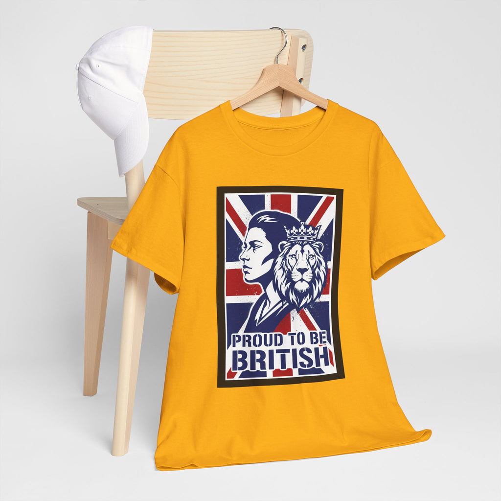 Proud to Be British T-Shirt – Union Jack Lion Graphic Tee