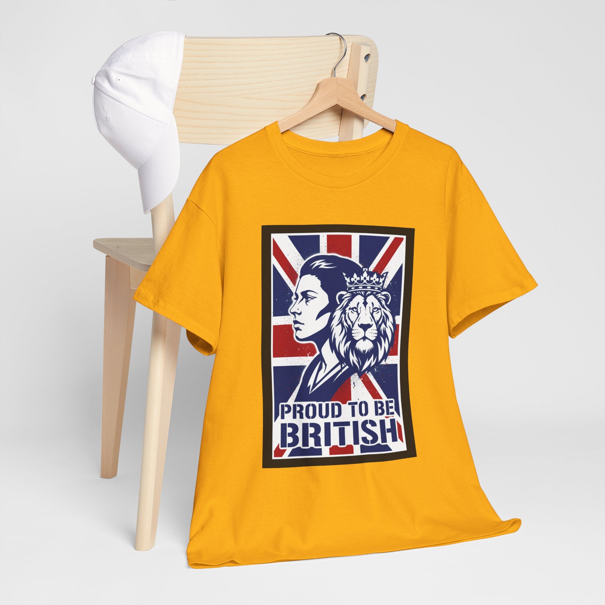 Proud to Be British T-Shirt – Union Jack Lion Graphic Tee