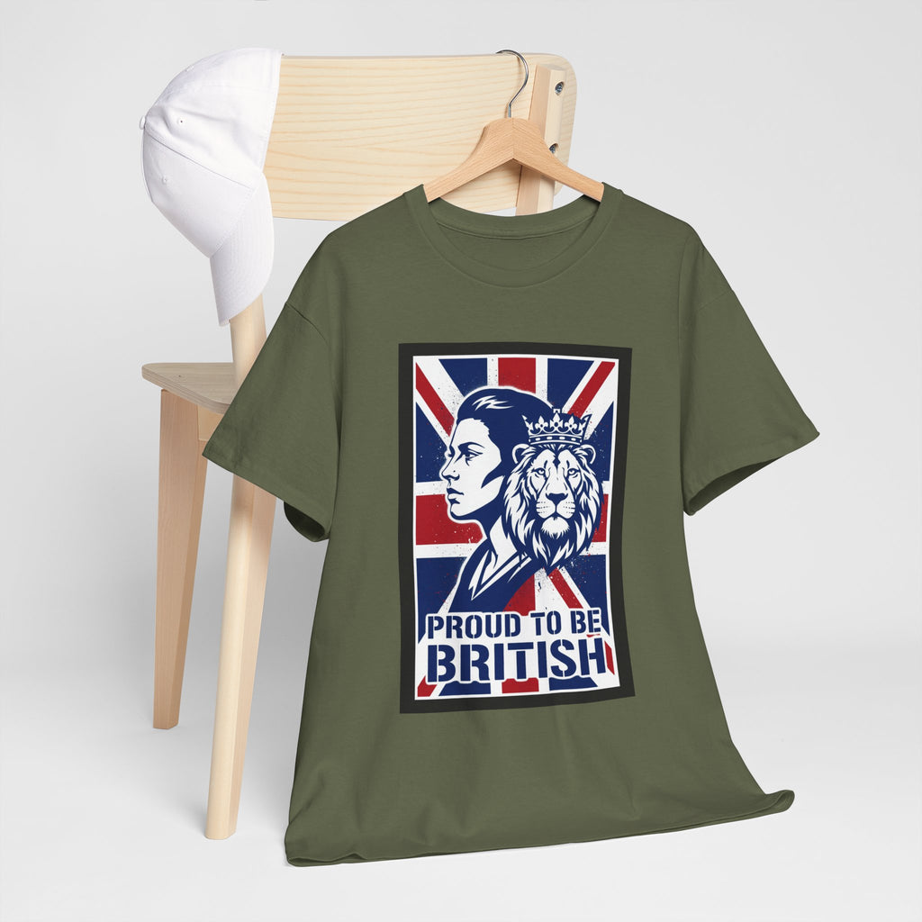 Proud to Be British T-Shirt – Union Jack Lion Graphic Tee