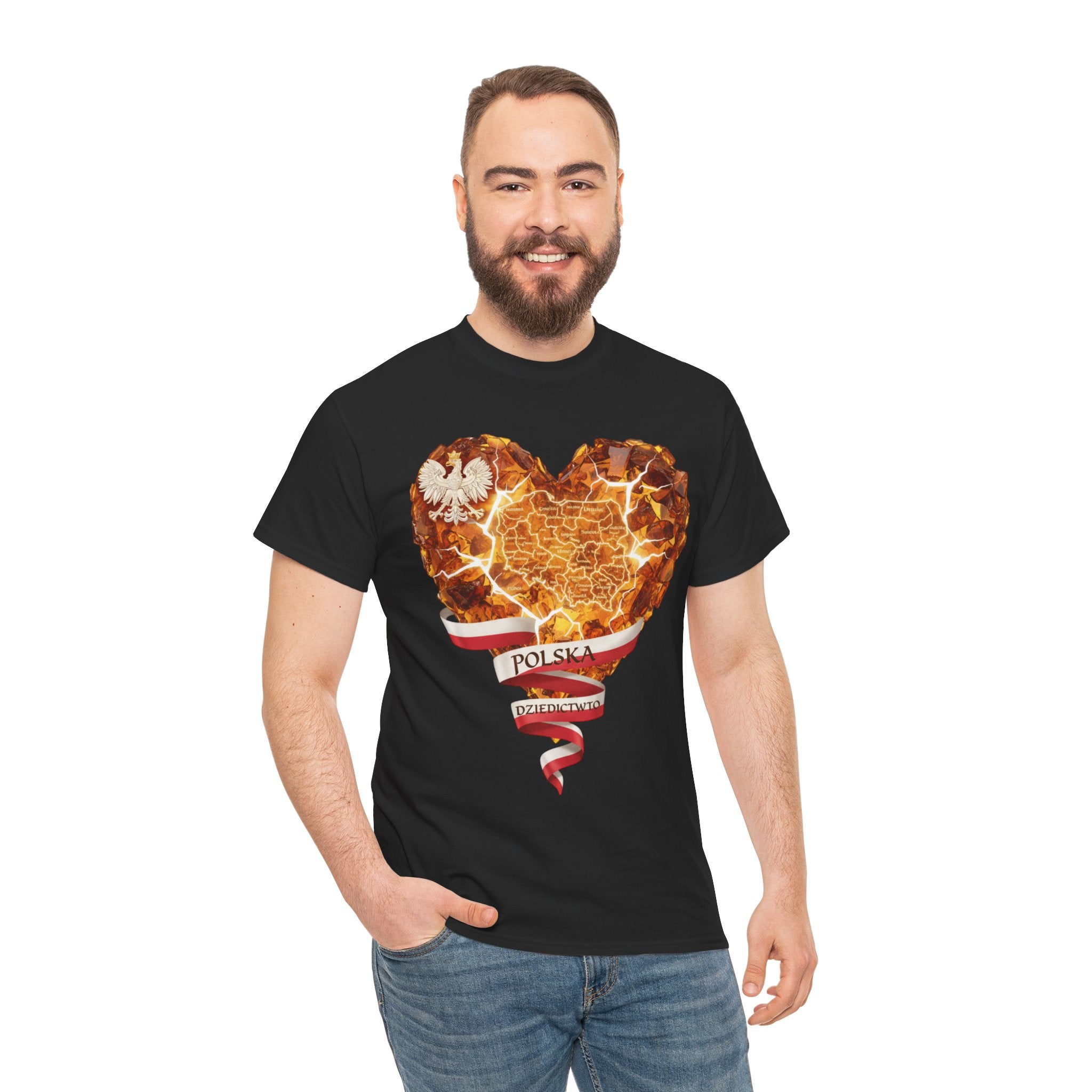 Polish Pride Heart Flame Tee | Polska Heritage T-Shirt