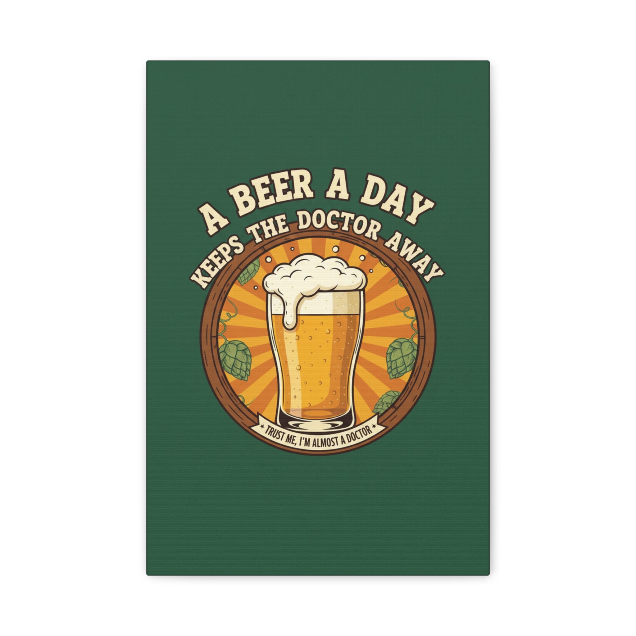 A Beer a Day Canvas Wall Art — Pint of Stout Home Decor
