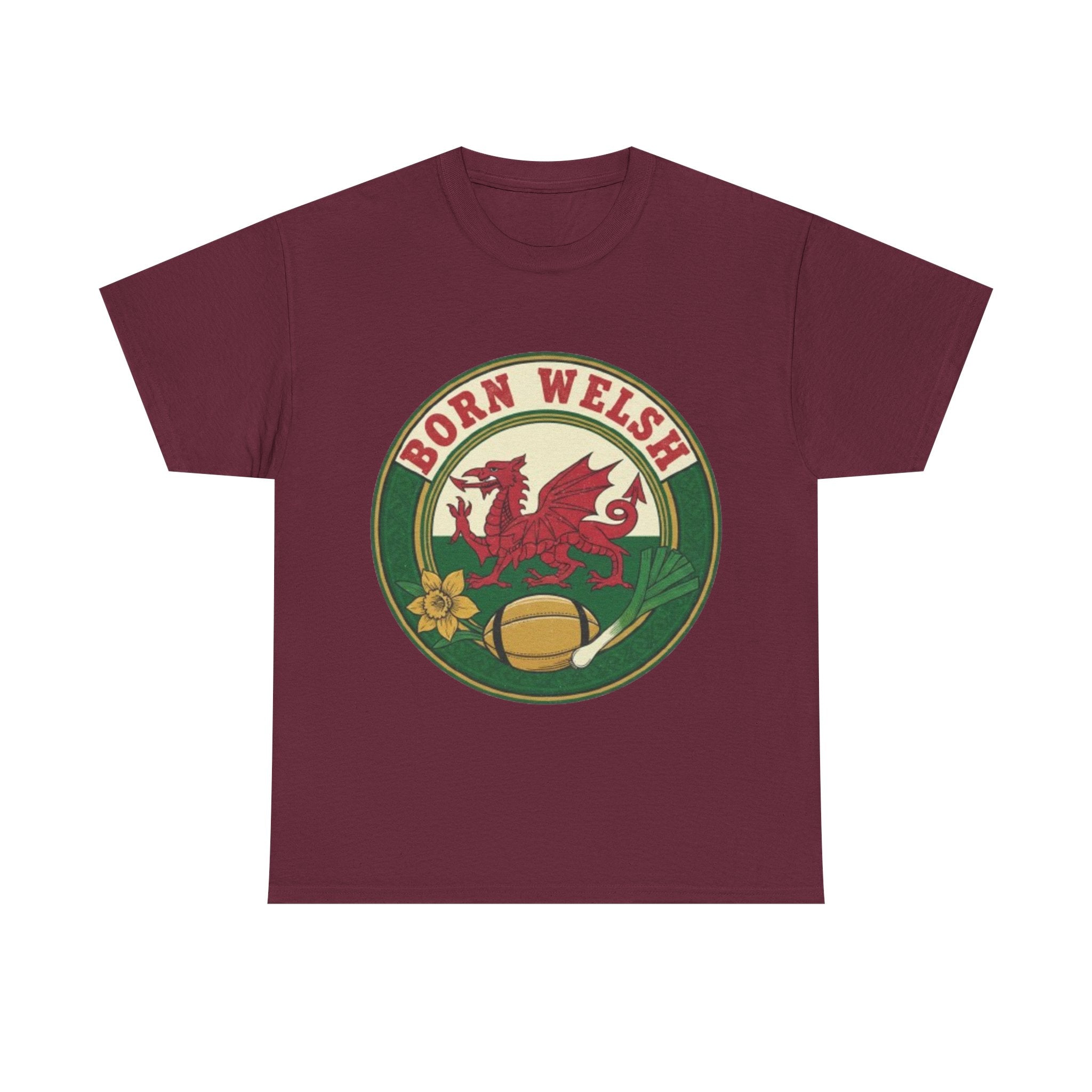 Born Welsh T-Shirt — Retro Welsh Dragon Heritage Tee