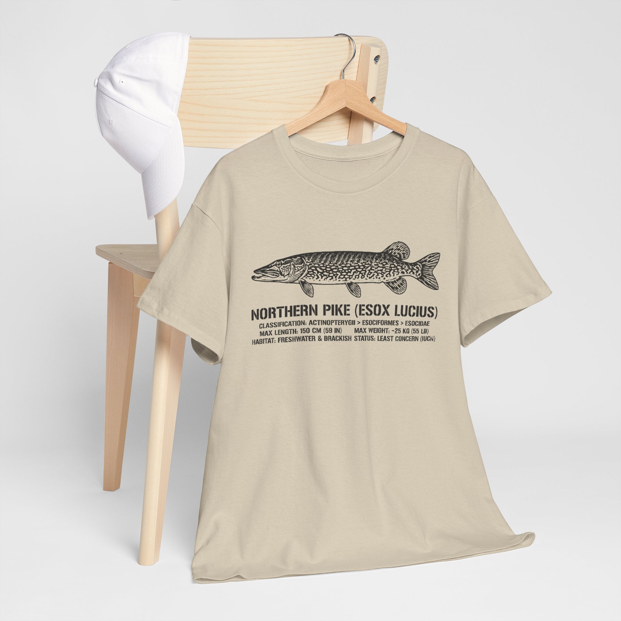 Northern Pike Illustration Tee — "Northern Pike (Esox Lucius)" Fishing Shirt