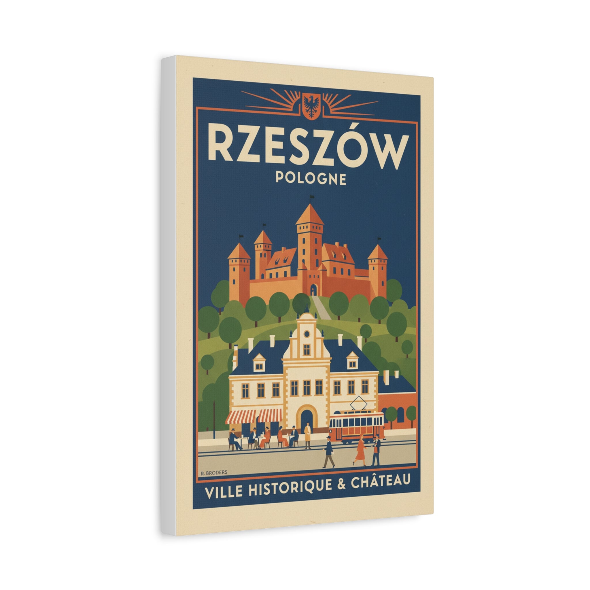 Rzeszów Vintage Travel Poster Canvas - Matte Stretched Wall Art