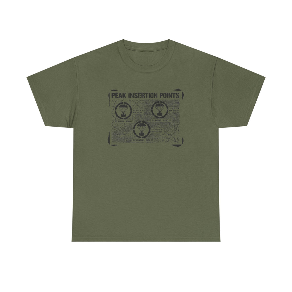 Retro Mountain Schematic Graphic T-Shirt — Technical Diagram Hiking Tee