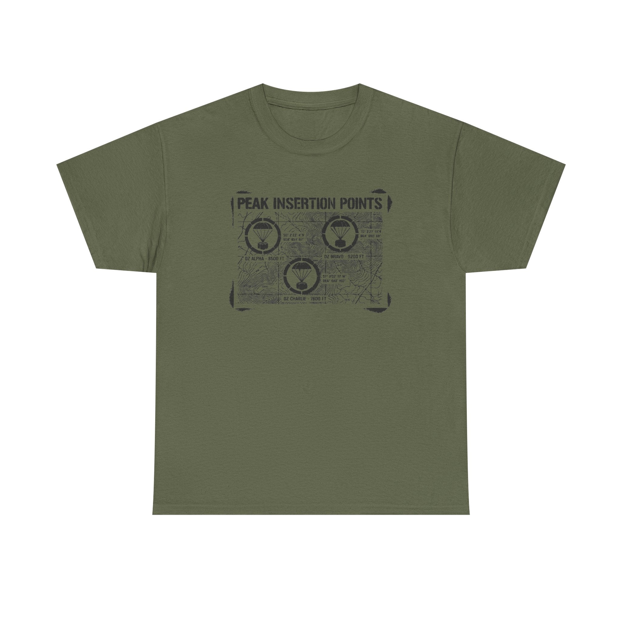 Retro Mountain Schematic Graphic T-Shirt — Technical Diagram Hiking Tee