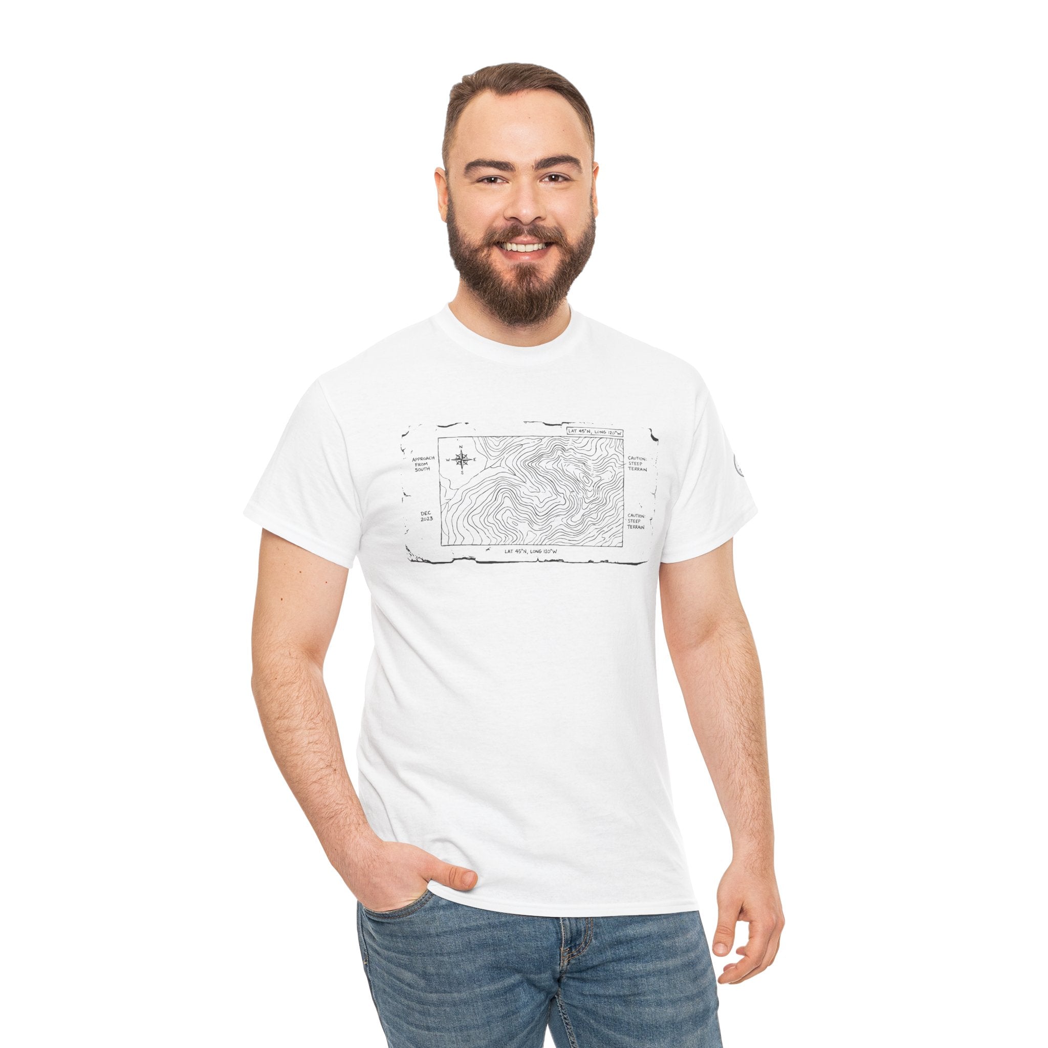 T-Shirt — Minimal Mountain Map Graphic Tee