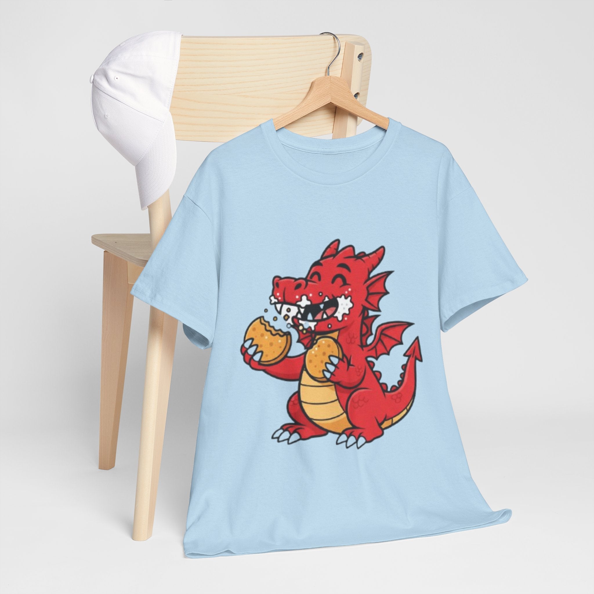 Red Dragon Eating Tacos T-Shirt — Cute Cartoon Taco Lover Tee