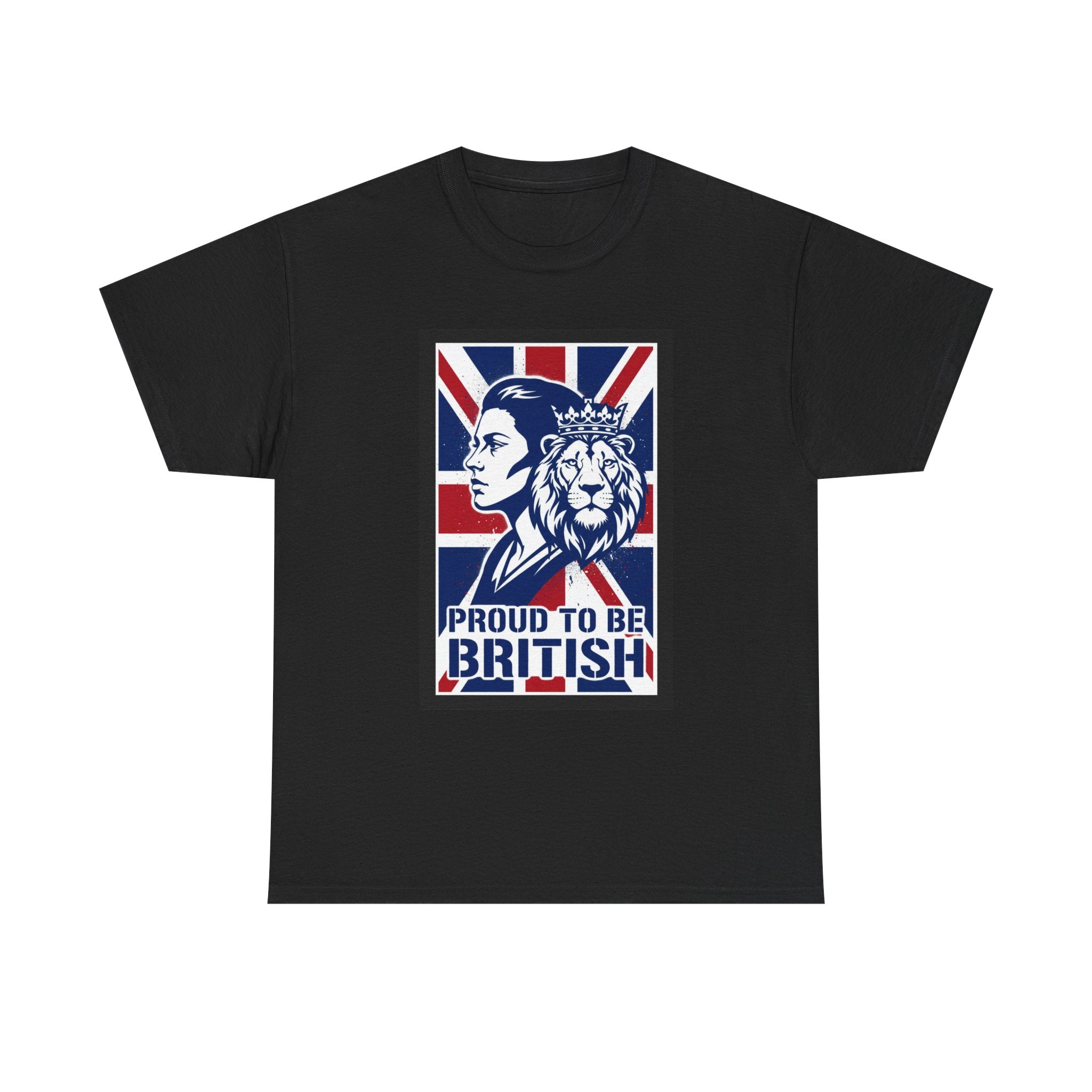 Proud to Be British T-Shirt – Union Jack Lion Graphic Tee