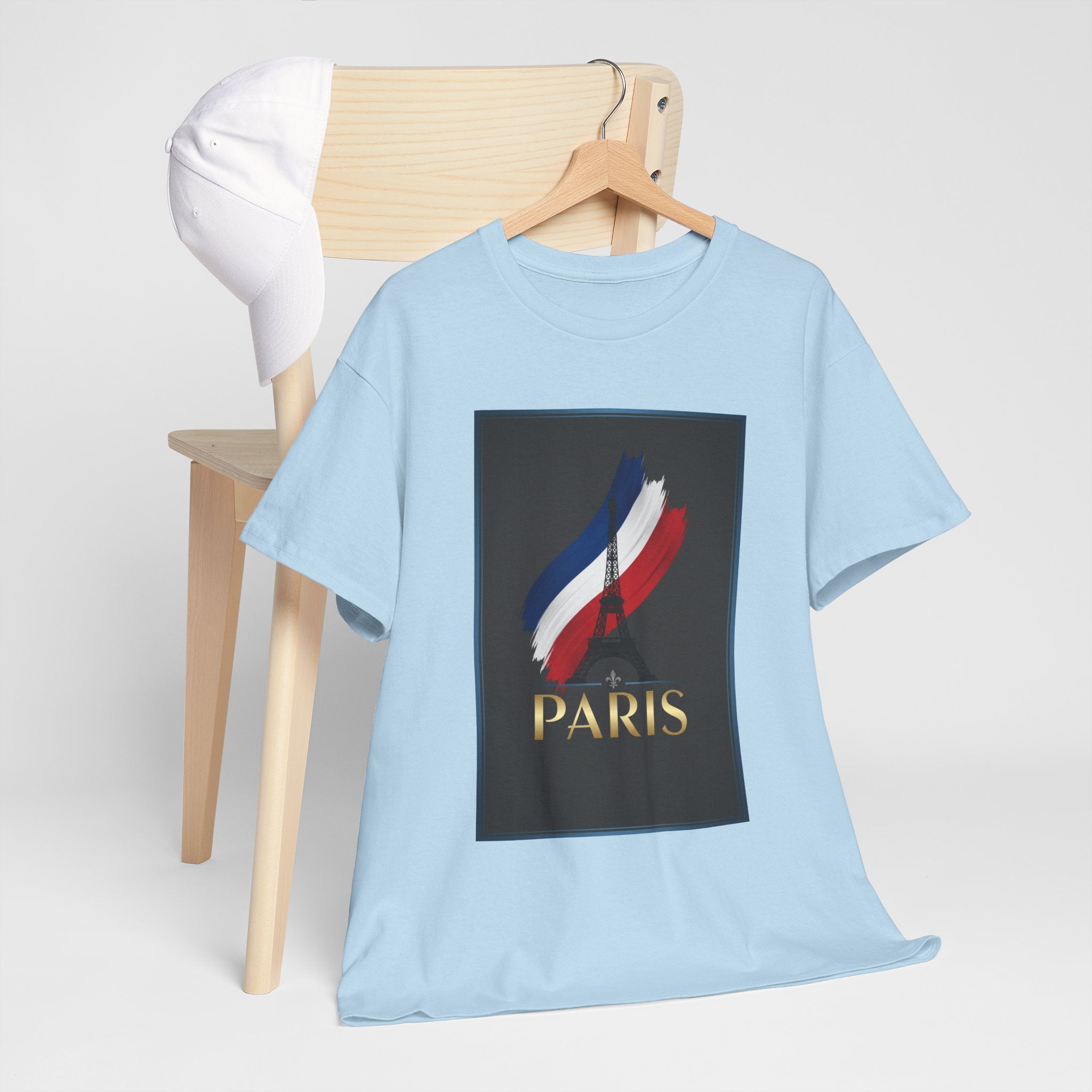 Paris Tricolor Graphic Tee — French Flag Brushstroke T-Shirt