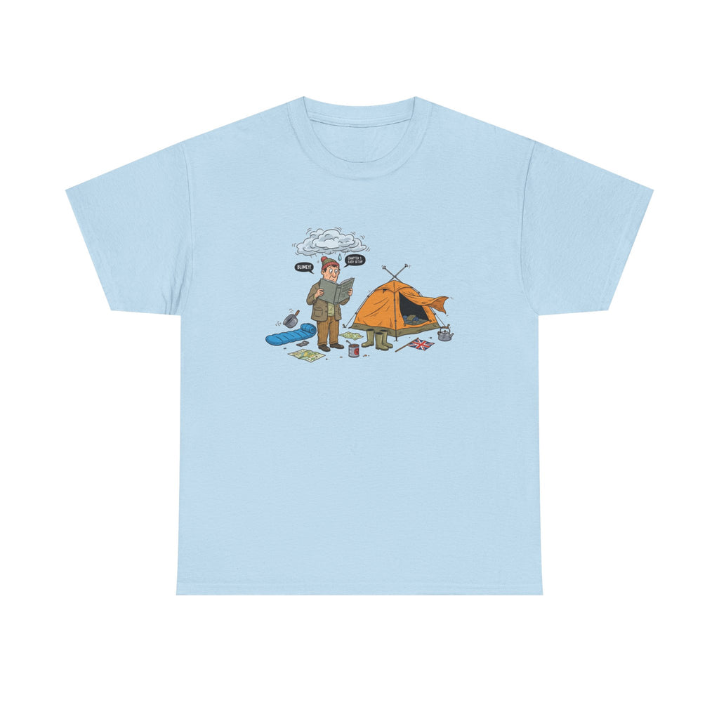 Retro Mountain Camping Graphic T-Shirt — Vintage Campfire Adventure Tee