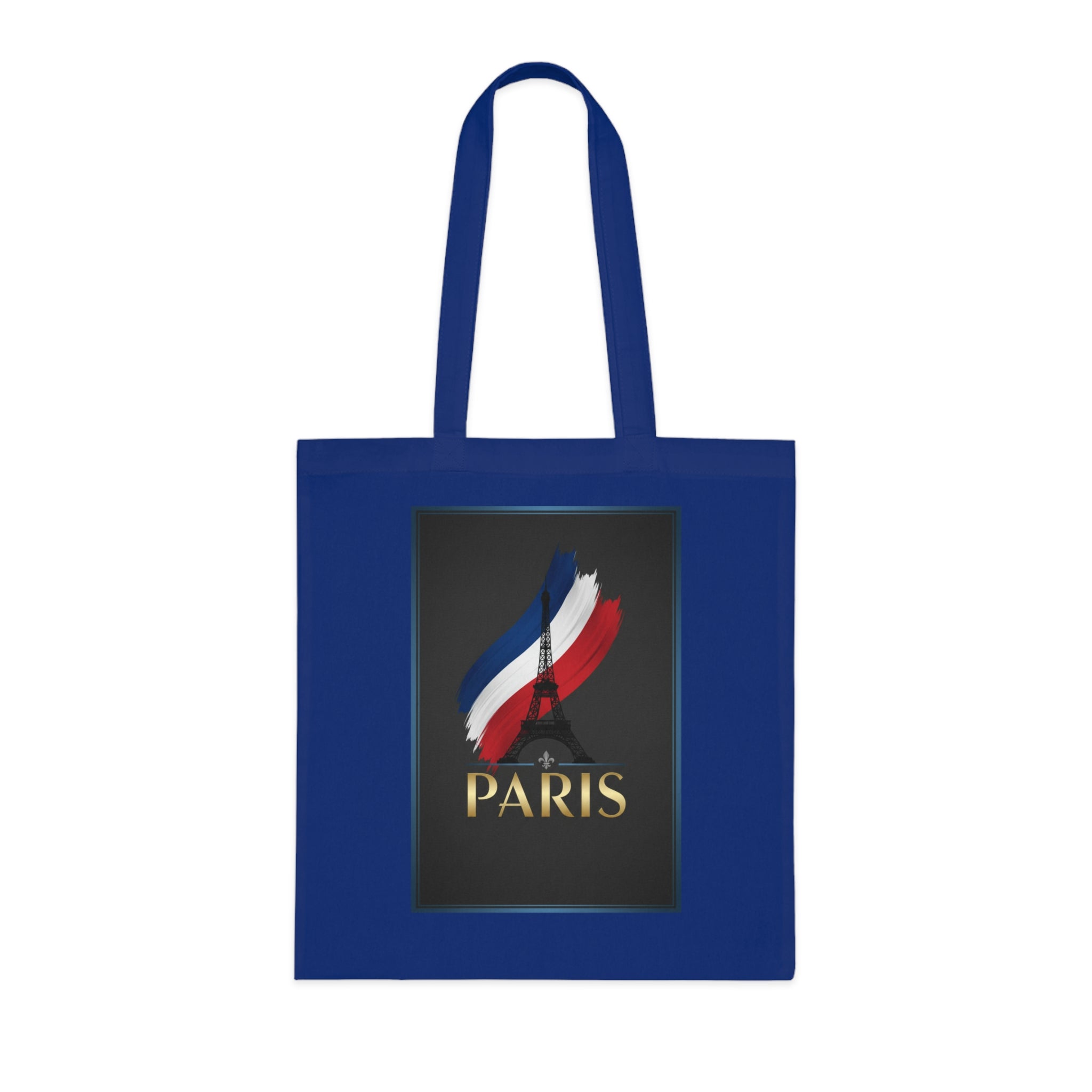 Paris Tricolor Cotton Tote Bag — Eiffel Tower Travel Souvenir