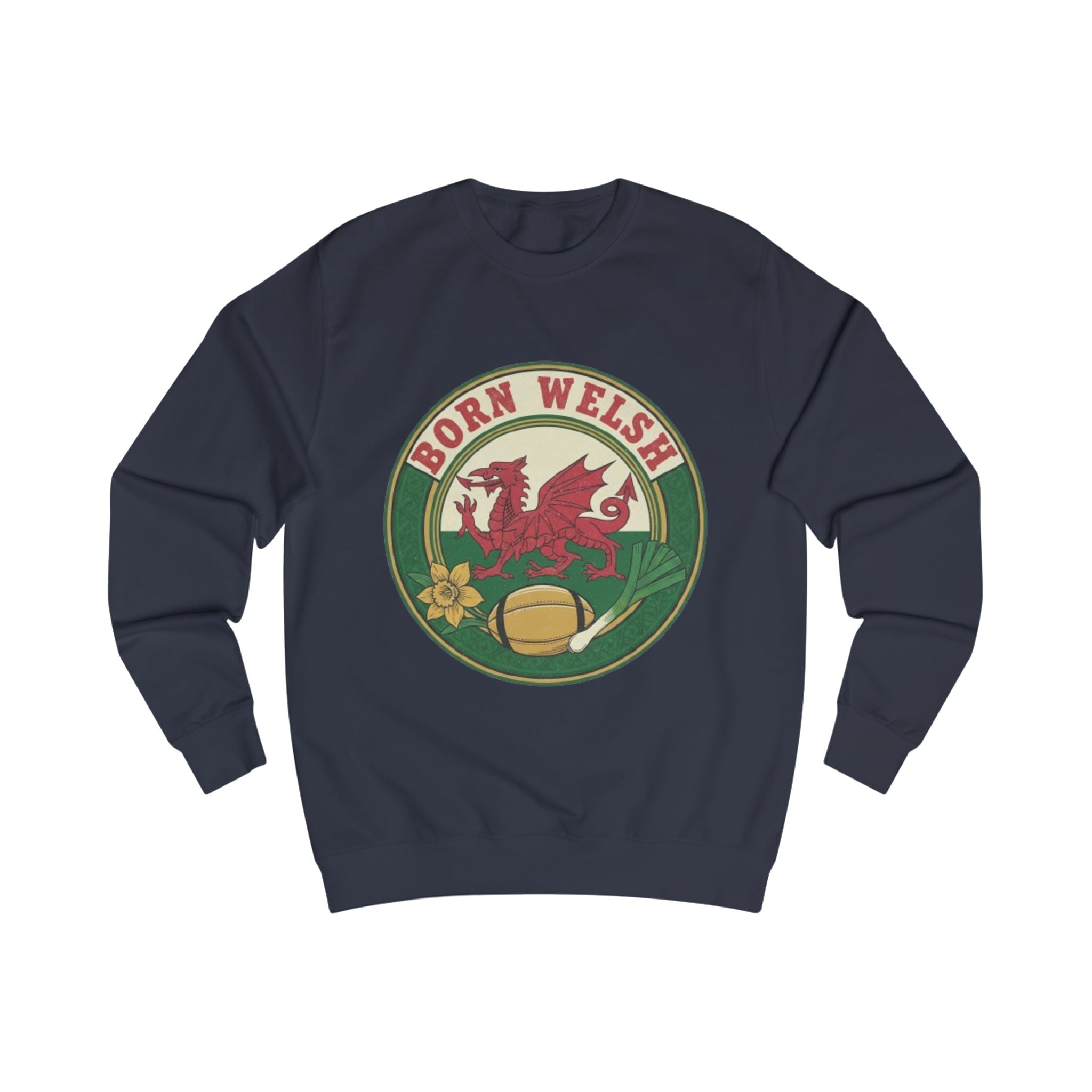 Born Welsh Sweatshirt - Welsh Dragon Heritage Pullover
