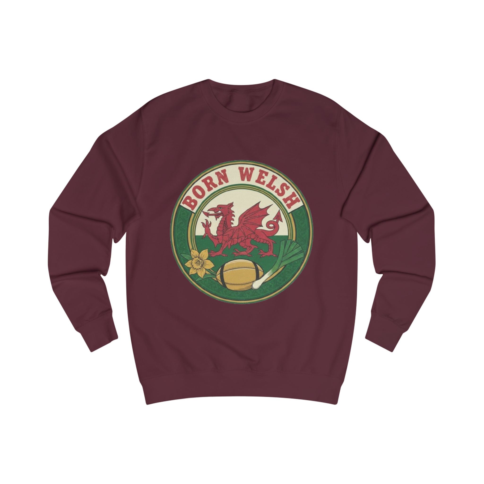 Born Welsh Sweatshirt - Welsh Dragon Heritage Pullover