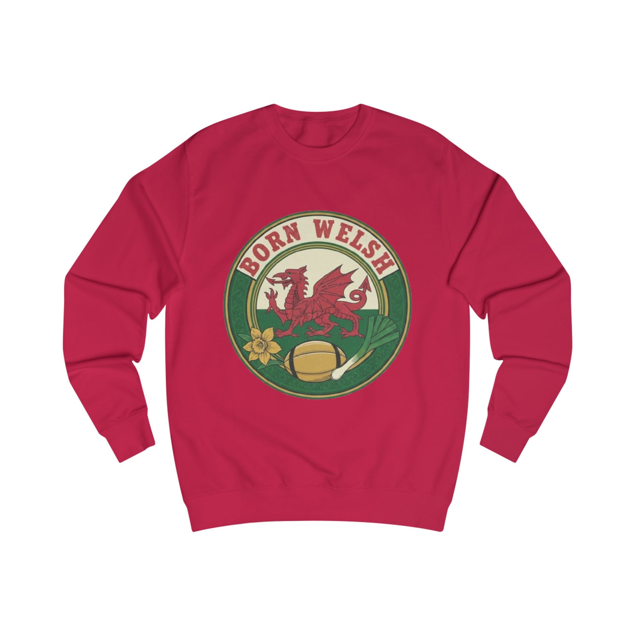Born Welsh Sweatshirt - Welsh Dragon Heritage Pullover