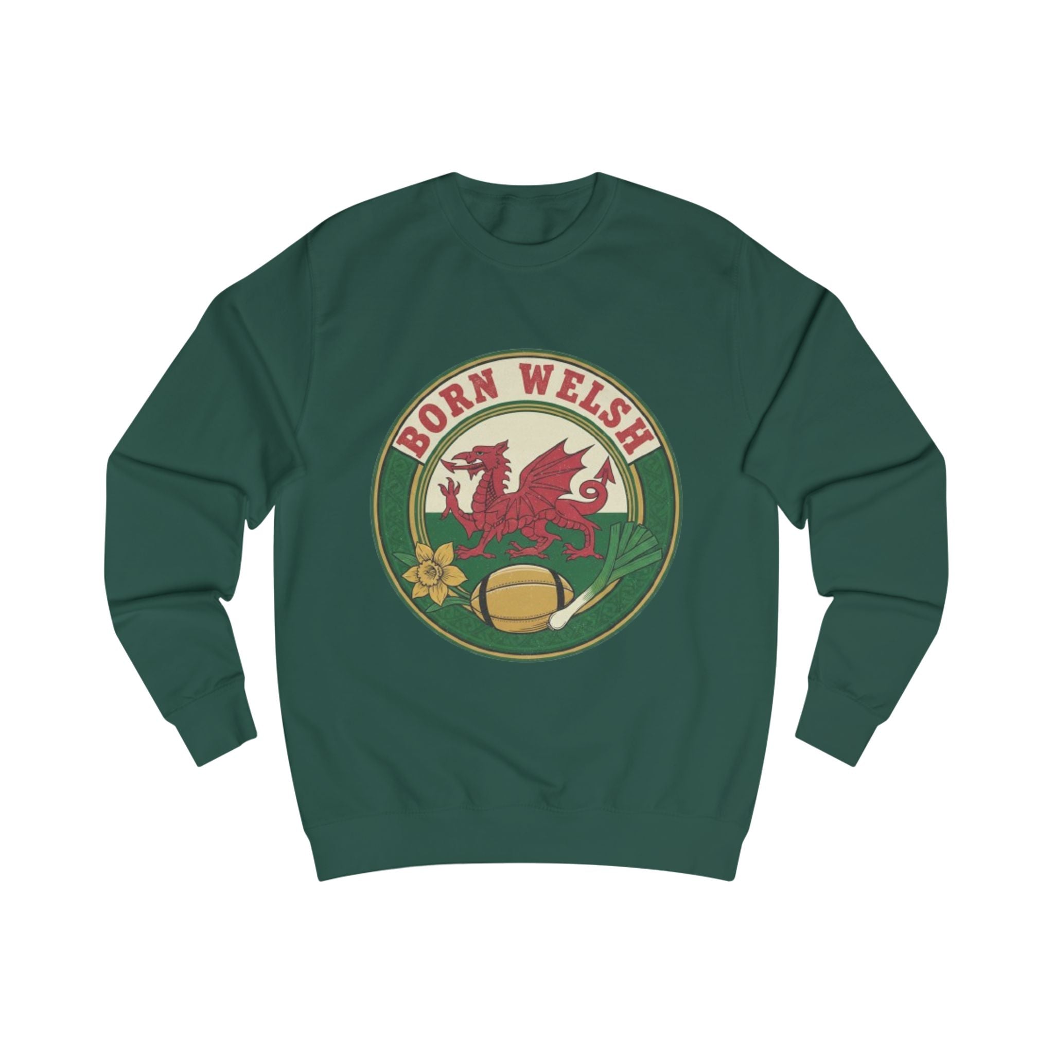 Born Welsh Sweatshirt - Welsh Dragon Heritage Pullover