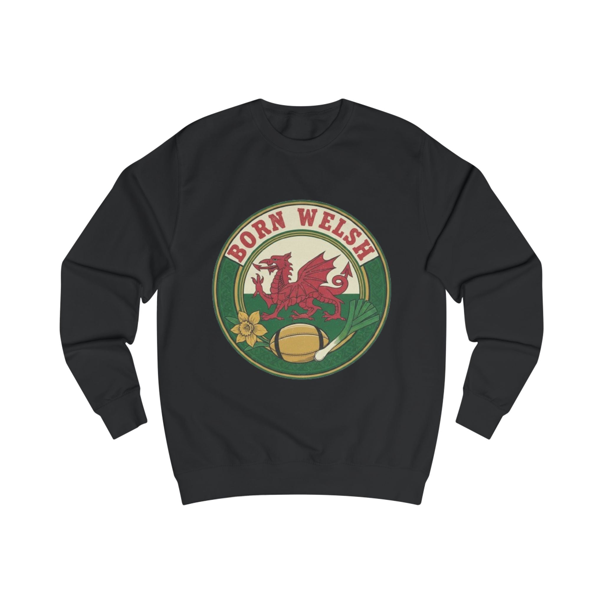 Born Welsh Sweatshirt - Welsh Dragon Heritage Pullover