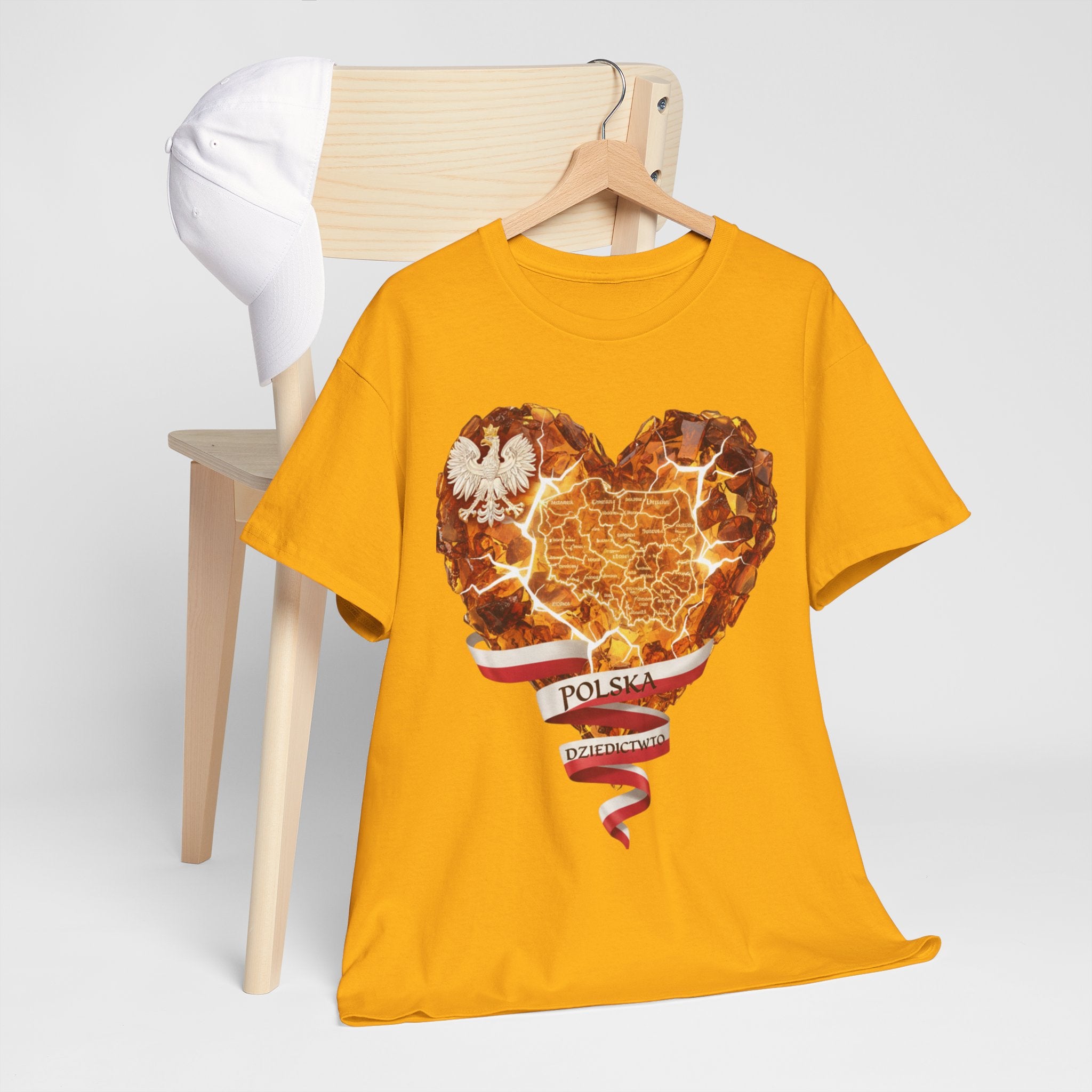 Polish Pride Heart Flame Tee | Polska Heritage T-Shirt