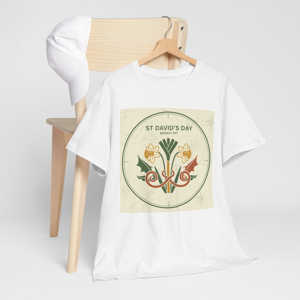 St. David's Day Floral Tee — Welsh Daffodil & Leek Celebration Shirt