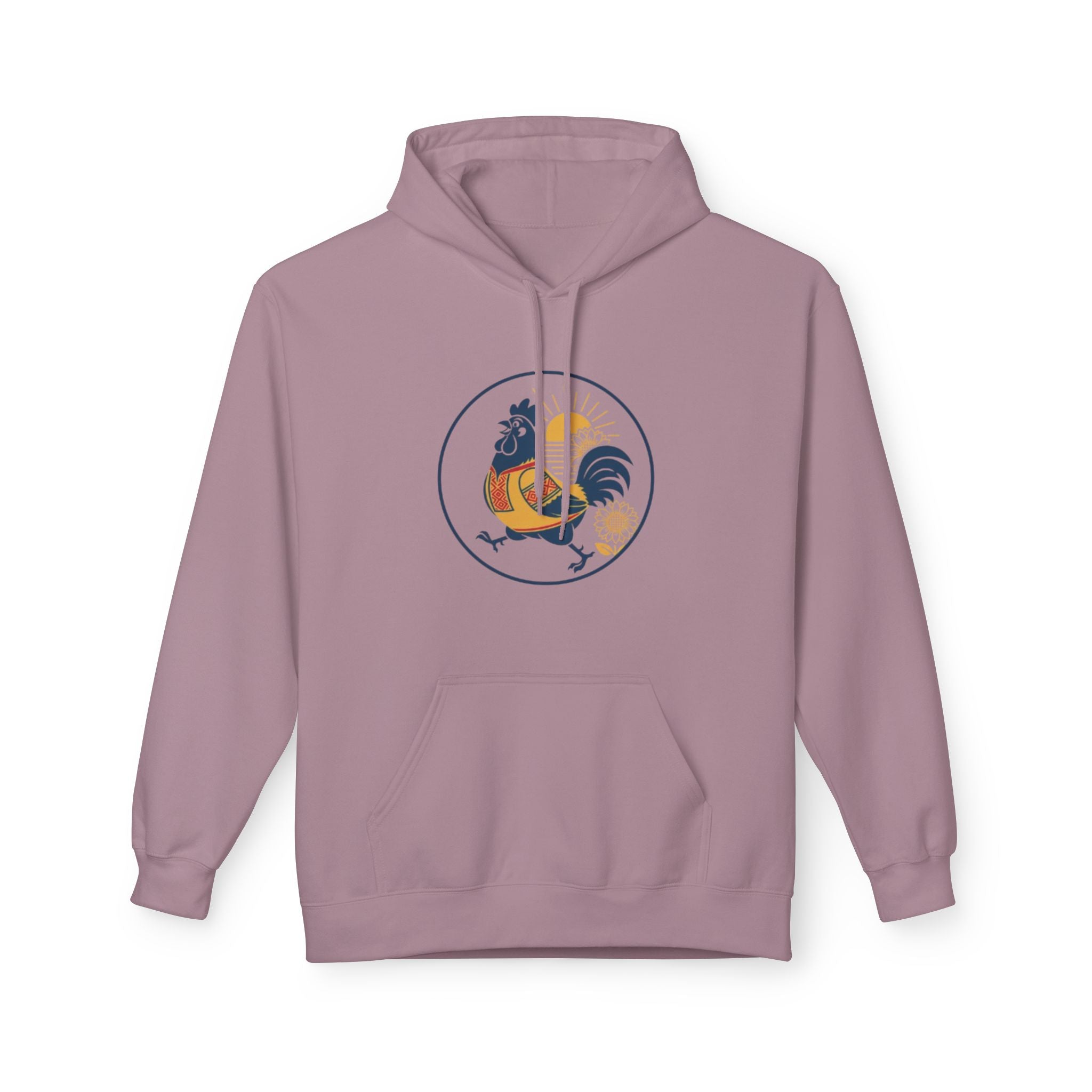 Rooster Circle Graphic Hoodie — Vintage Farmhouse Rooster Pullover