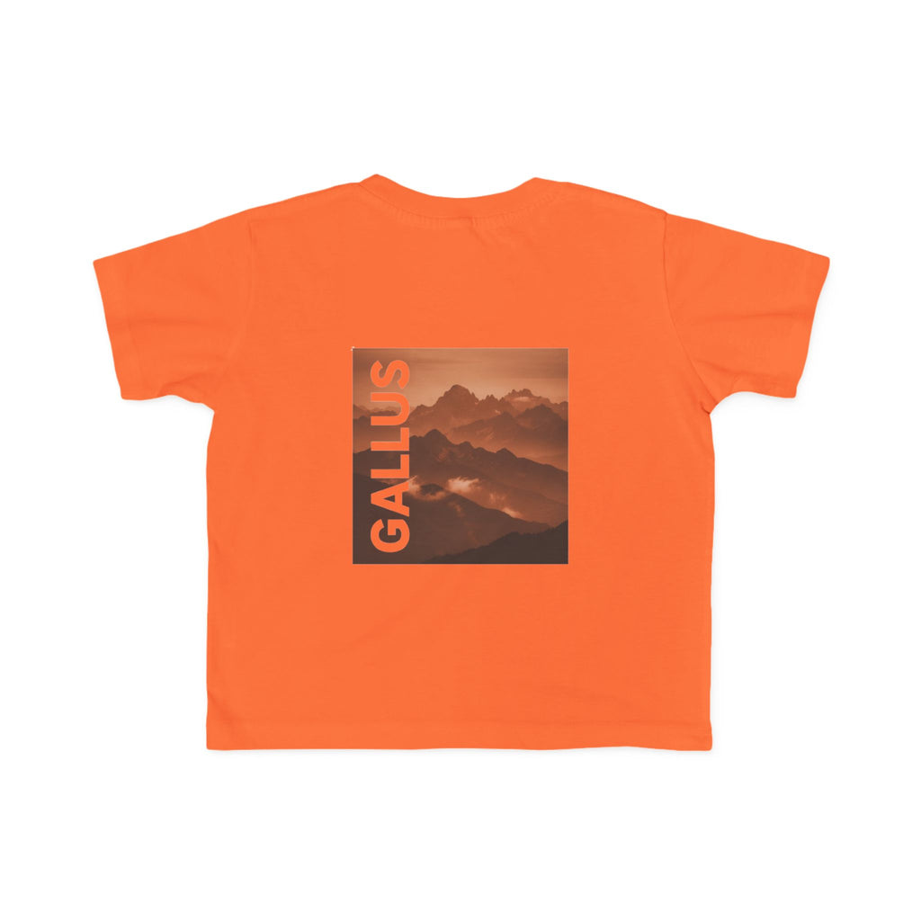 Gallus Mountain Toddler Tee — Orange Scenic Print