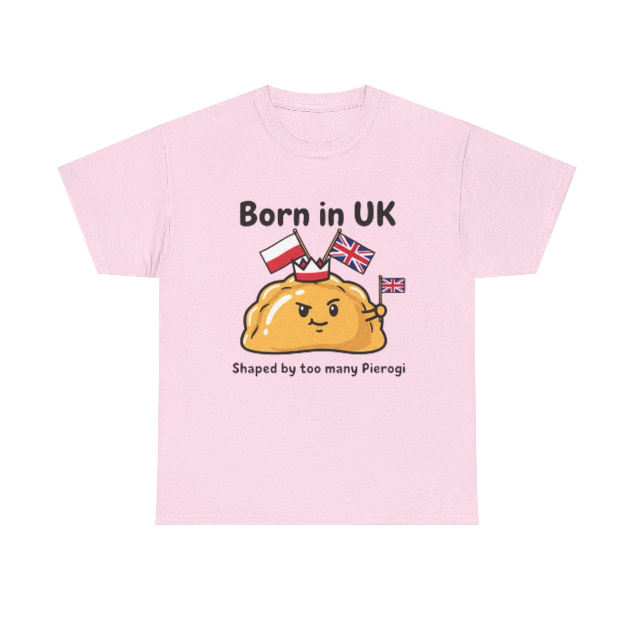 Born in UK Pierogi T‑Shirt — Funny Polish‑British Pride Tee