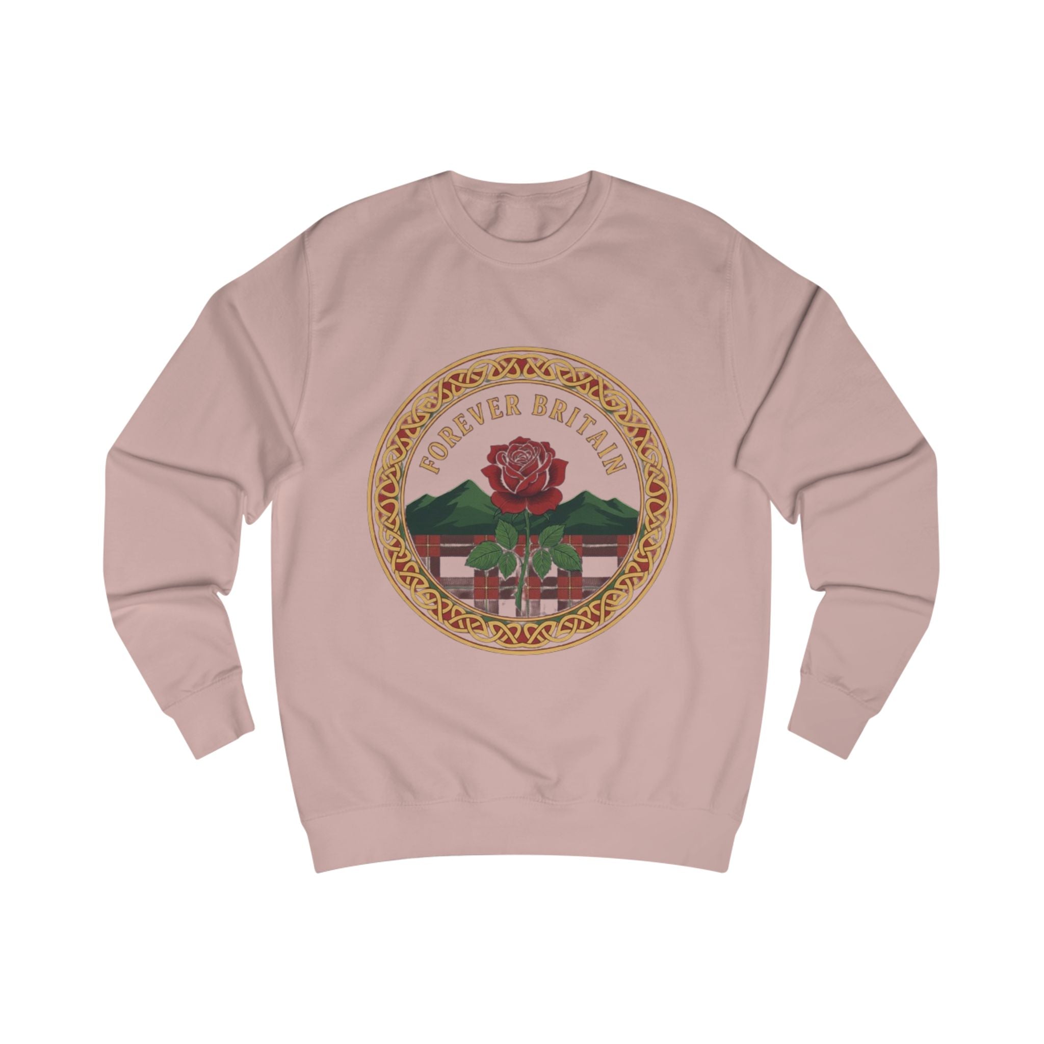 Forever Britain Sweatshirt — Red Rose Celtic Crest Pullover