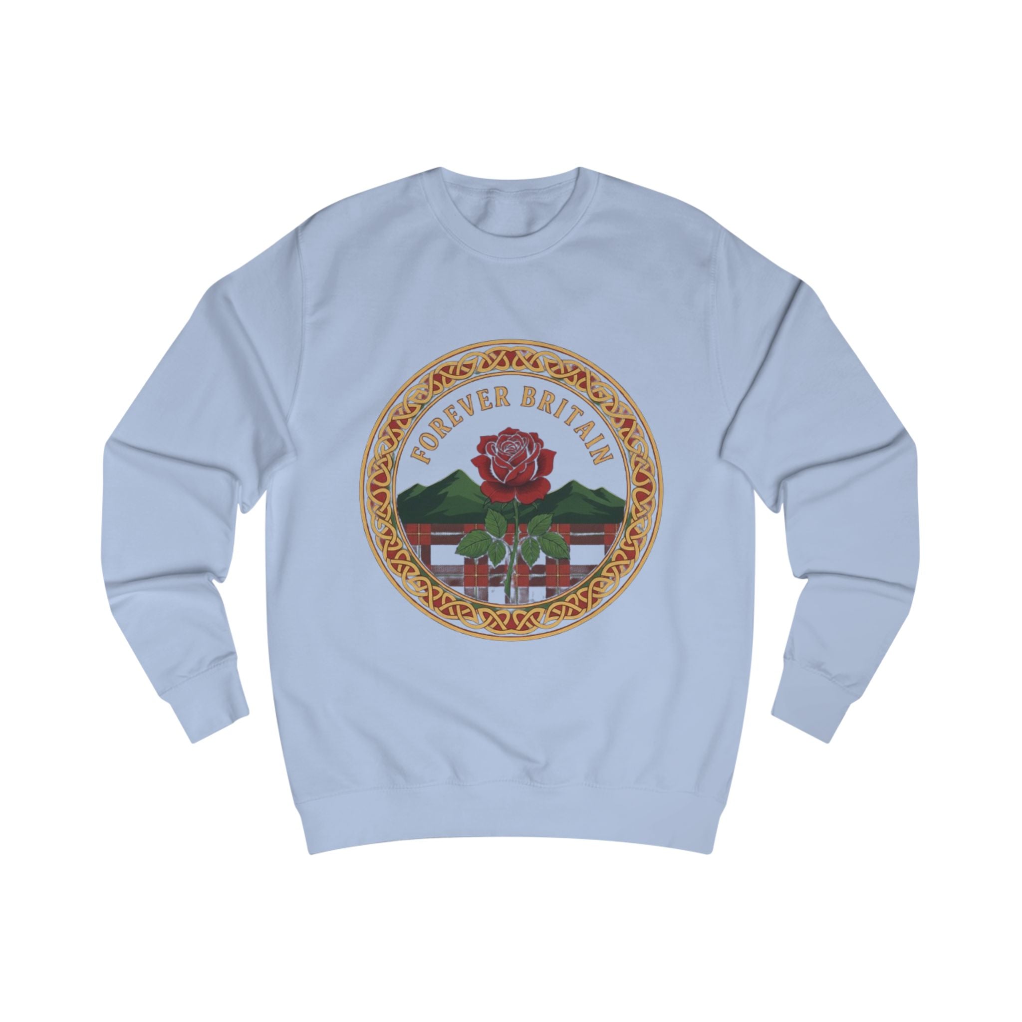 Forever Britain Sweatshirt — Red Rose Celtic Crest Pullover