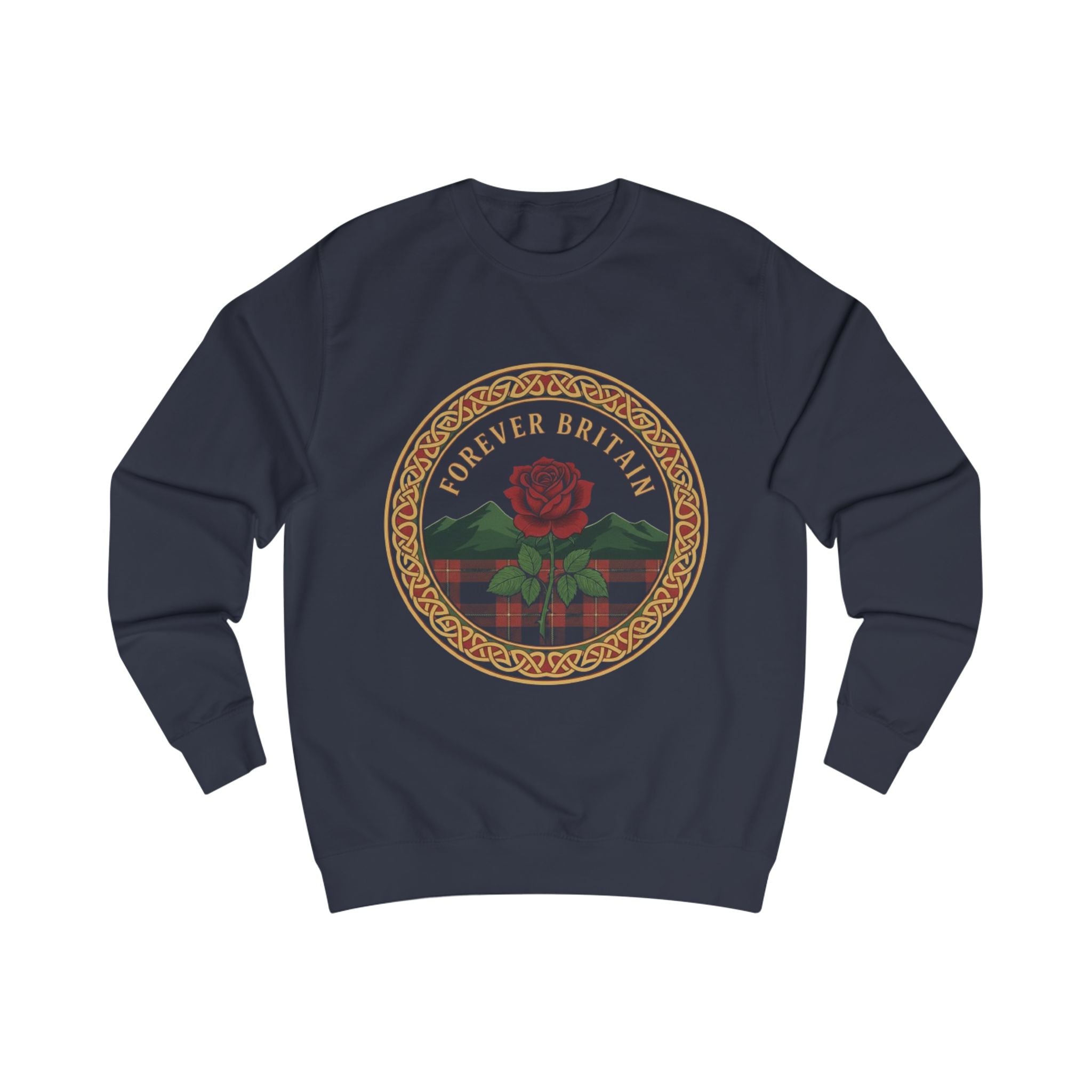 Forever Britain Sweatshirt — Red Rose Celtic Crest Pullover