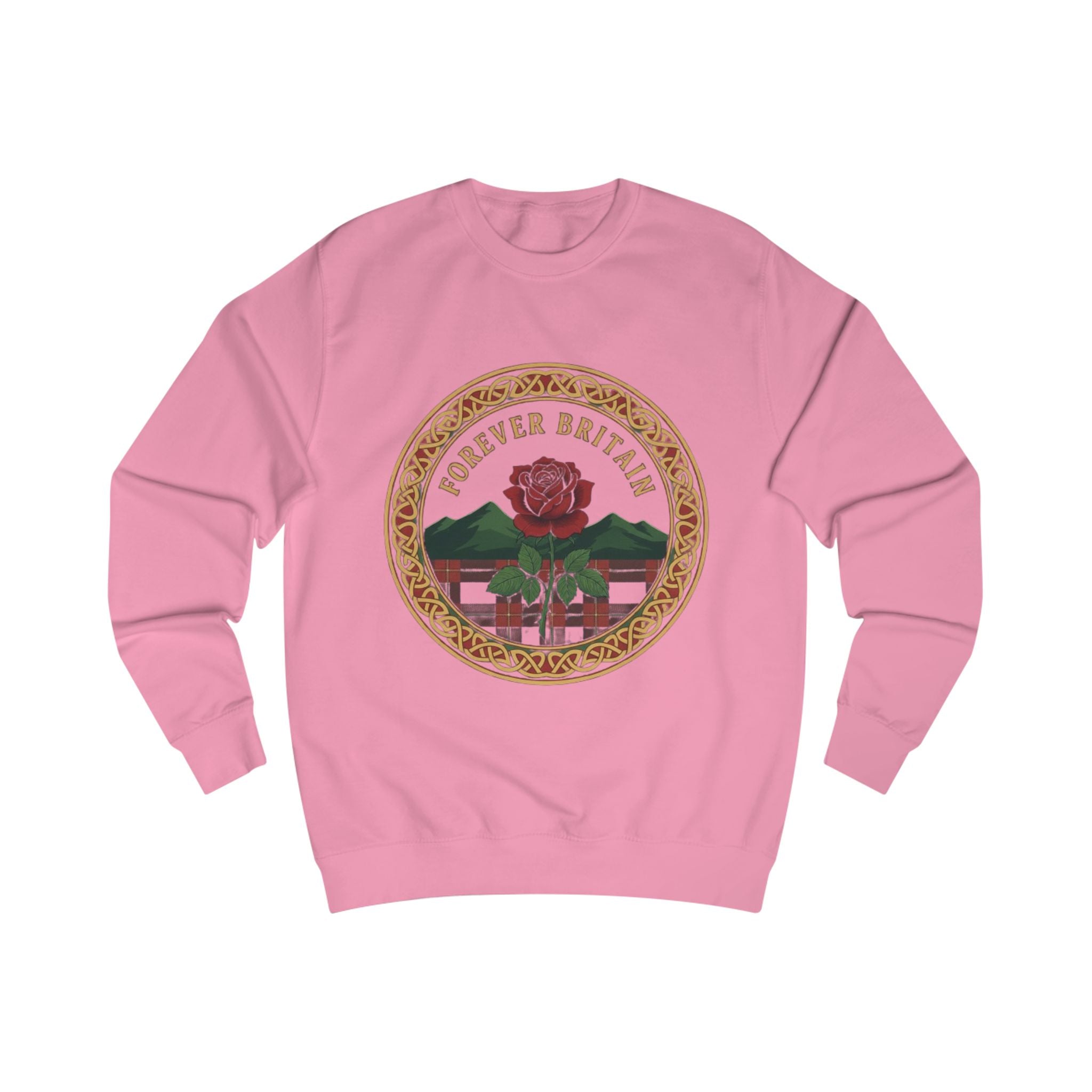 Forever Britain Sweatshirt — Red Rose Celtic Crest Pullover