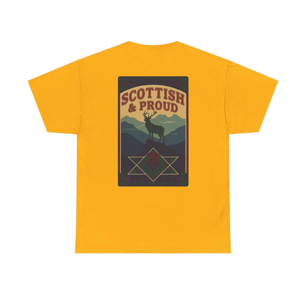 Scottish & Proud T‑Shirt — Retro Stag Scotland Flag Tee