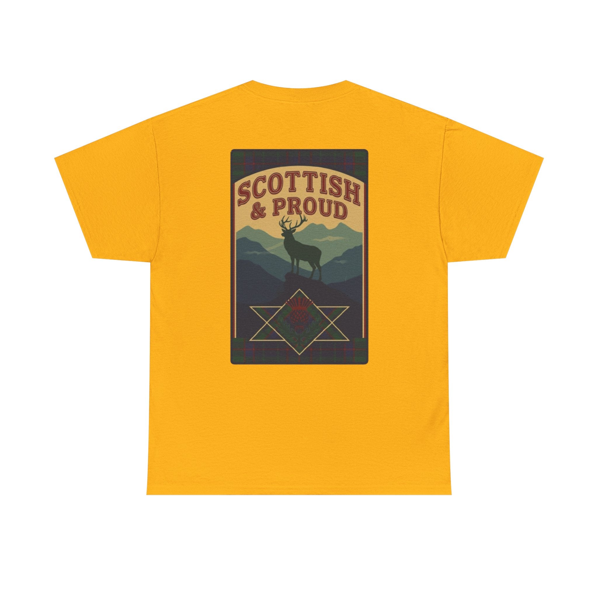 Scottish & Proud T‑Shirt — Retro Stag Scotland Flag Tee