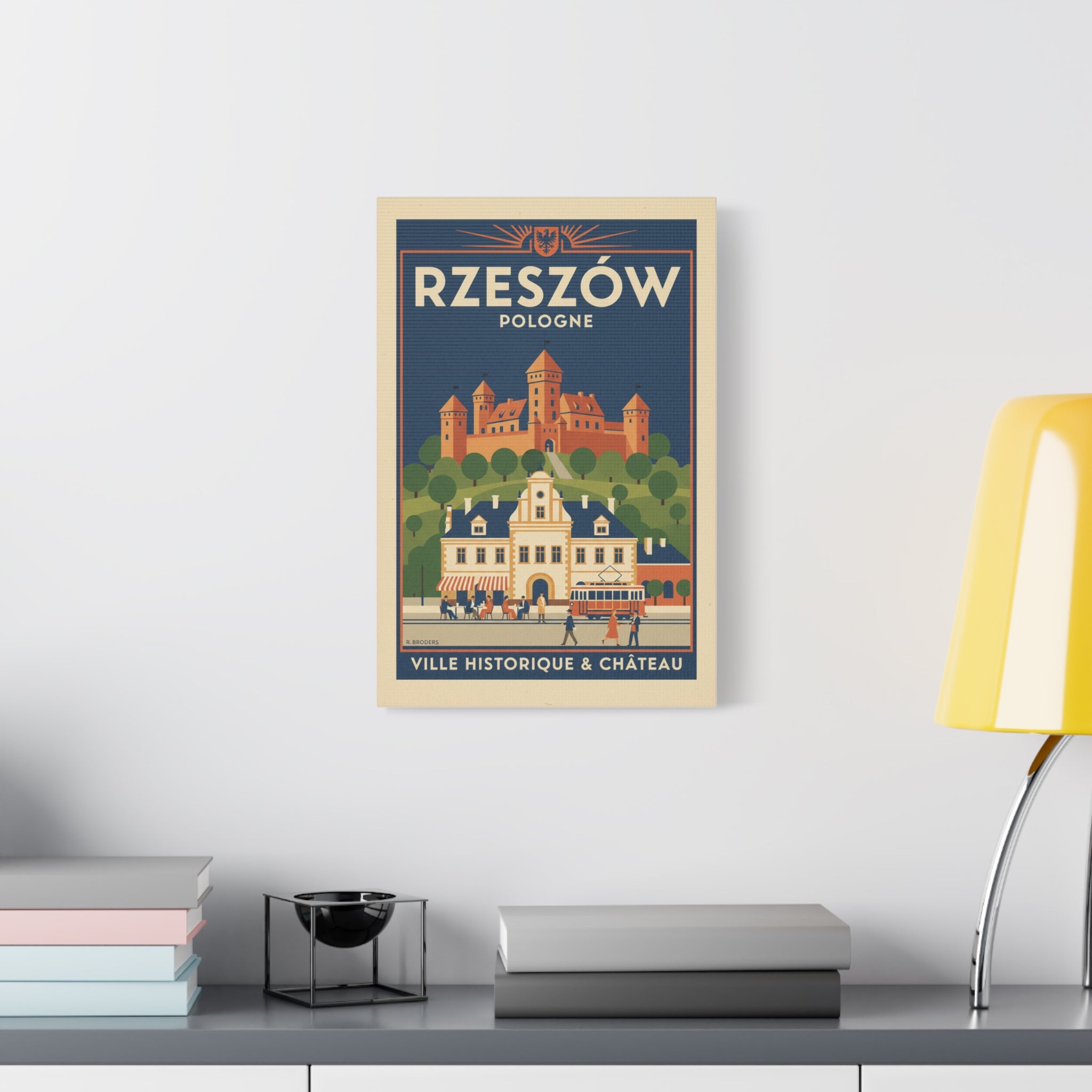 Rzeszów Vintage Travel Poster Canvas - Matte Stretched Wall Art
