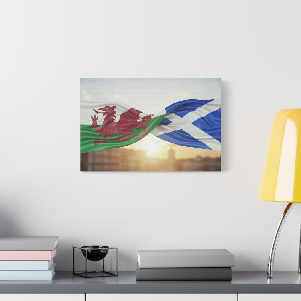 Wales and Scotland Flag Canvas Print — Matte Stretched Wall Art