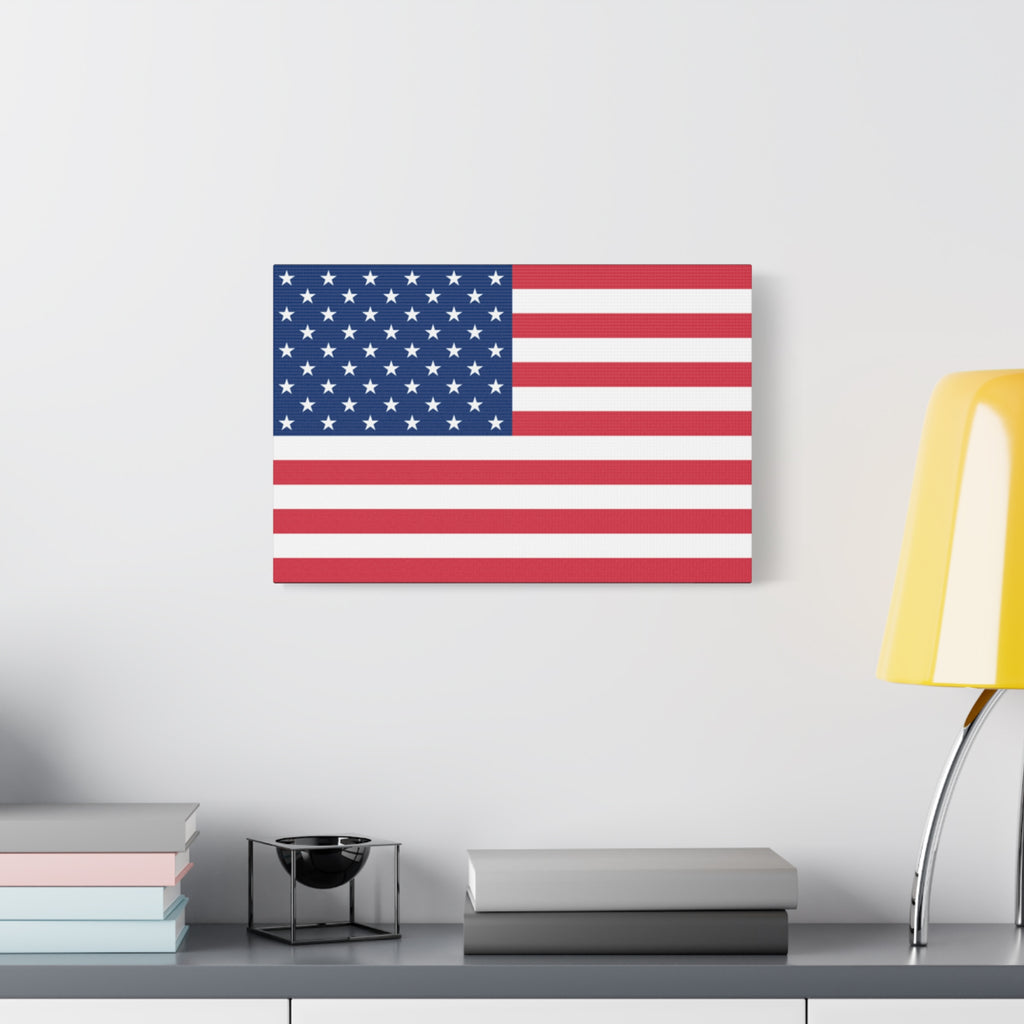 American Flag Matte Canvas Print — Stretched Patriotic Wall Art