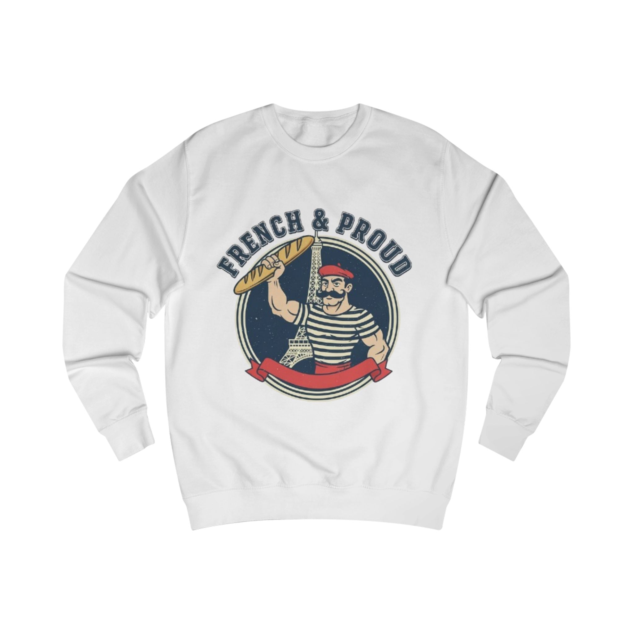 French & Proud Sweatshirt — Retro Baguette Marseille Crewneck for France Pride
