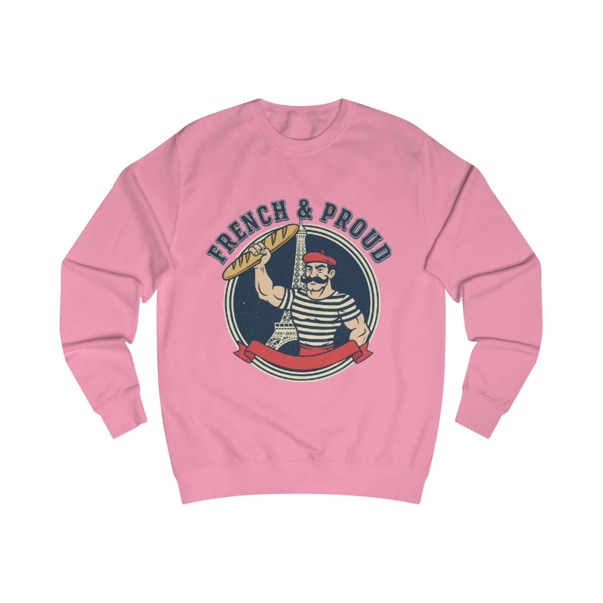 French & Proud Sweatshirt — Retro Baguette Marseille Crewneck for France Pride