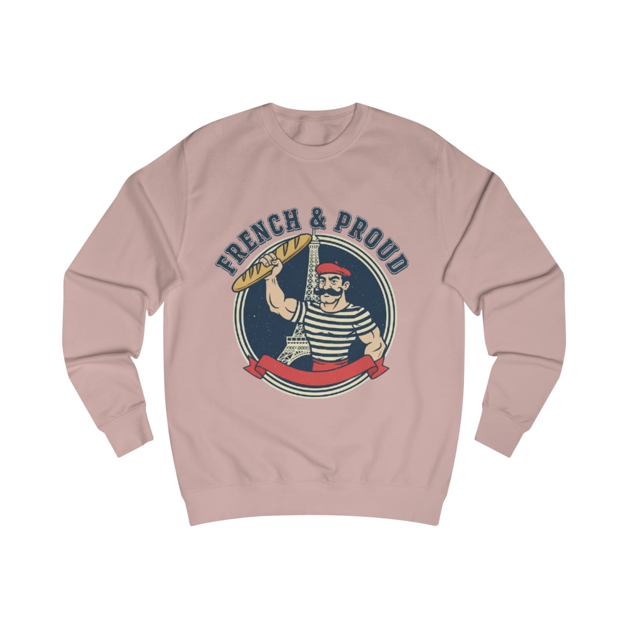 French & Proud Sweatshirt — Retro Baguette Marseille Crewneck for France Pride