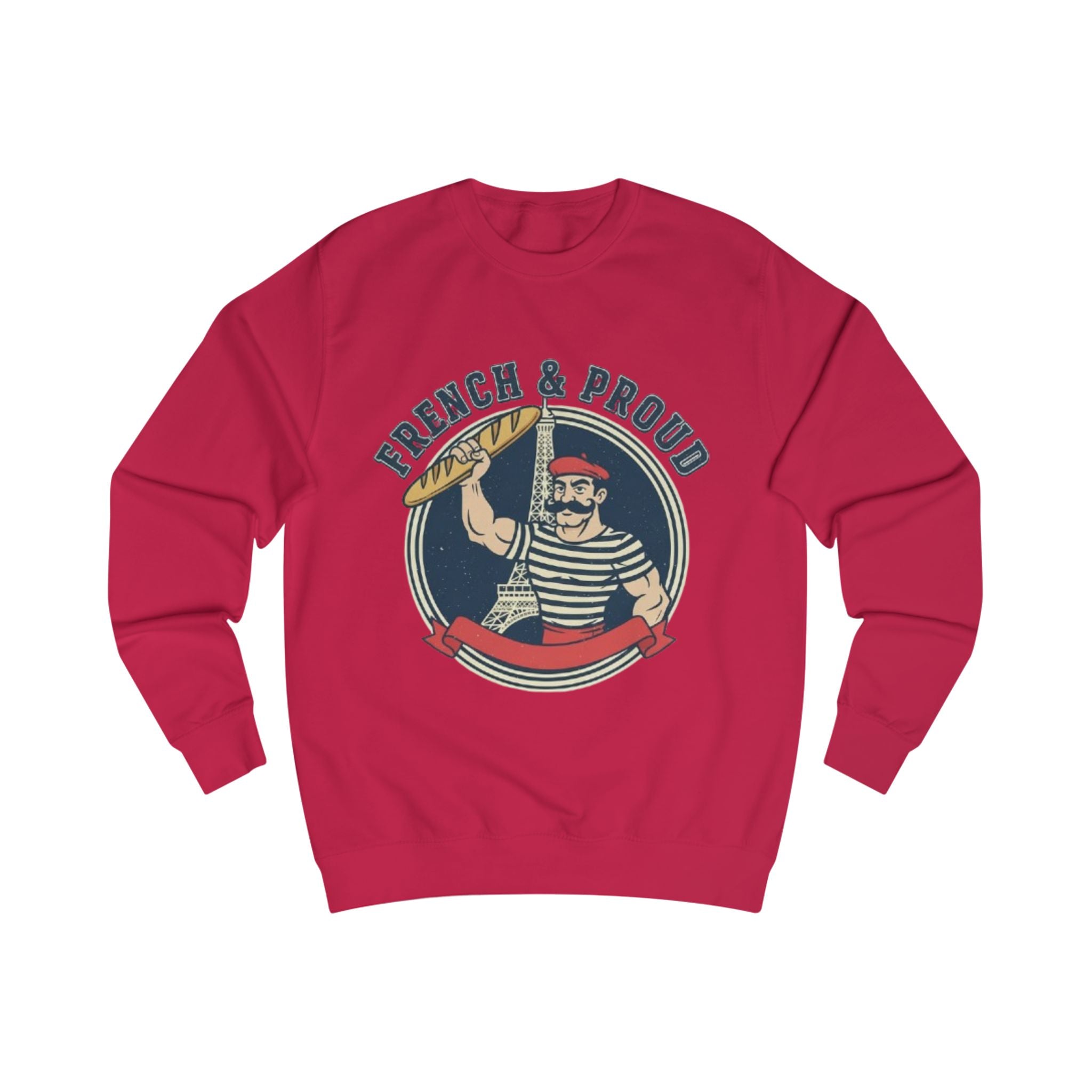 French & Proud Sweatshirt — Retro Baguette Marseille Crewneck for France Pride