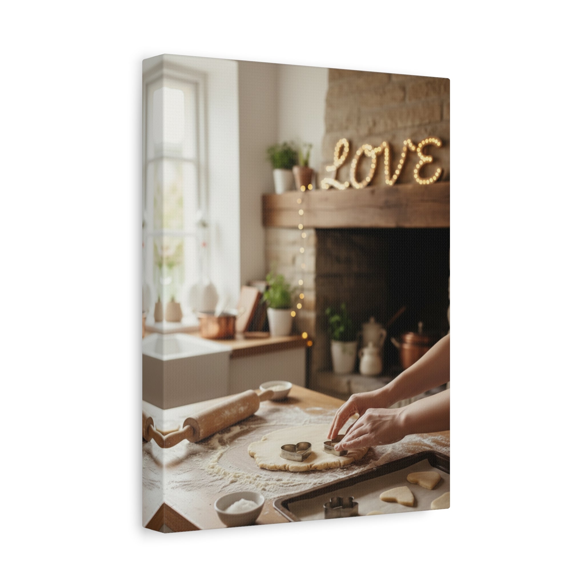 Kitchen Baking Canvas Print — Cozy Rustic 'LOVE' Holiday Decor